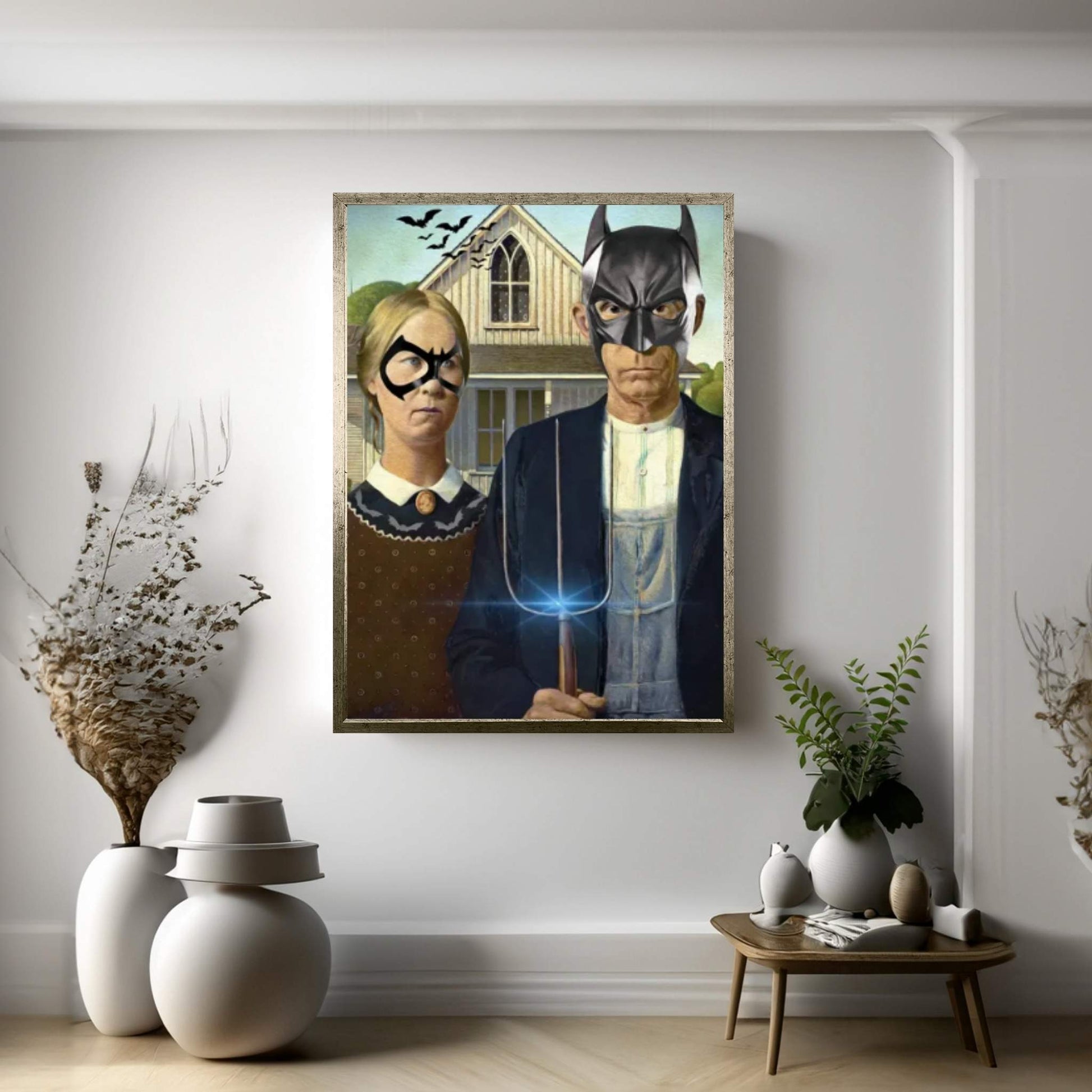 American Bat Gothic Canvas Wall Art - Y Canvas