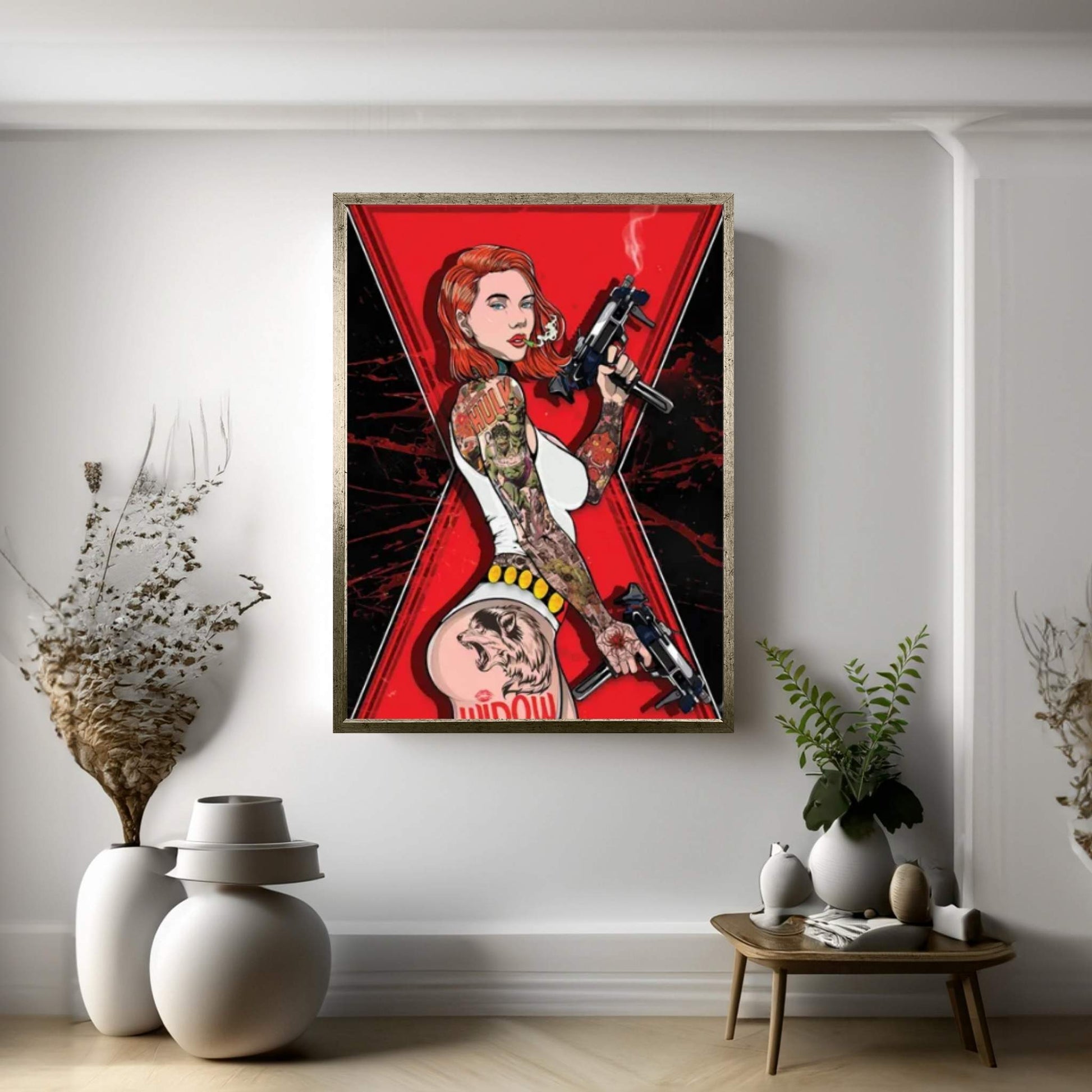 Black Widow Canvas Wall Art - Y Canvas