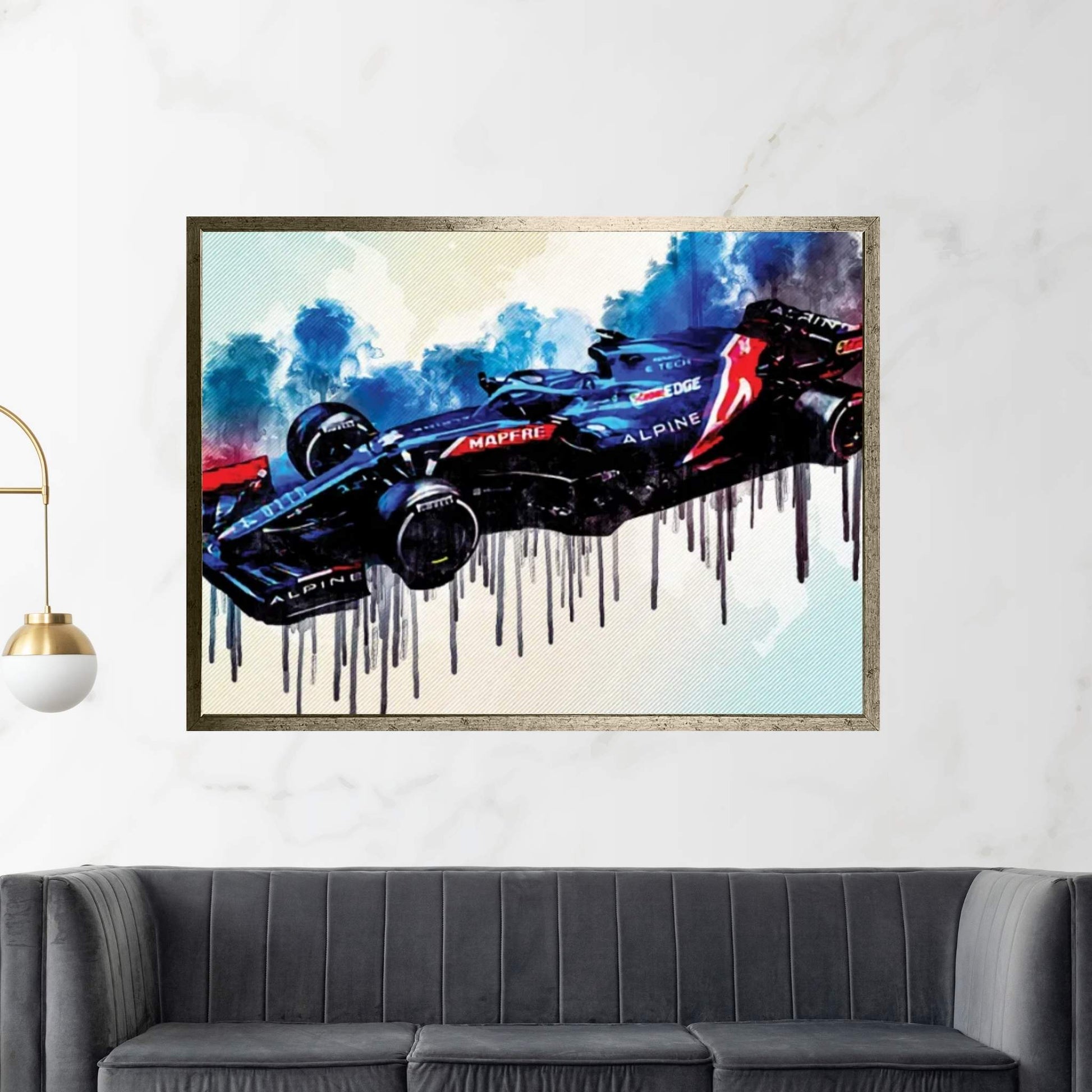 Alpine A521 F1 2021 Race Cars Formula 1 E-Tech 21 Alpine Canvas Wall Art - Y Canvas