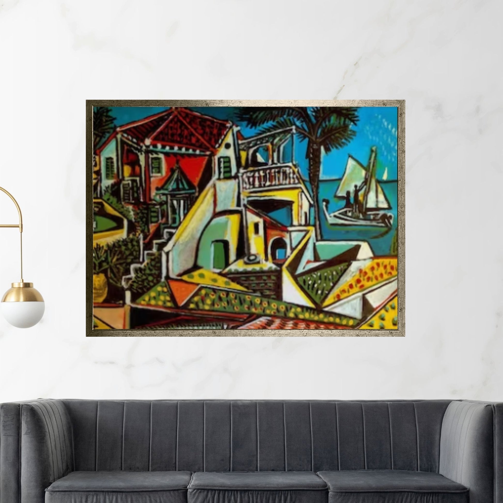 Picasso Mediterranean Landscape Masterpiece Wall Art, Cubism, Surrealism - Y Canvas