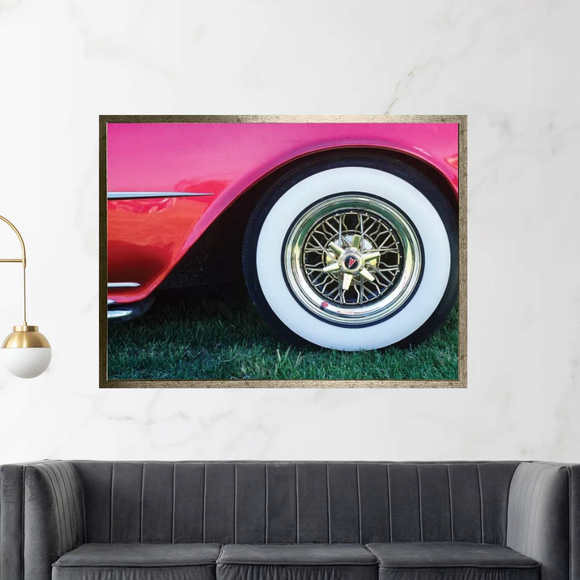 1950s Pontiac Whitewall Tire Detail Canvas Wall Art - Y Canvas