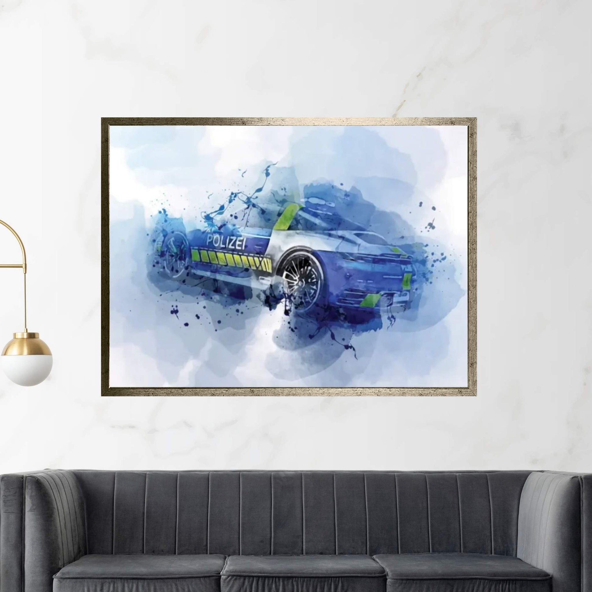 2021 Porsche X11 Cabriolet Police Supercar Canvas Wall Art - Y Canvas