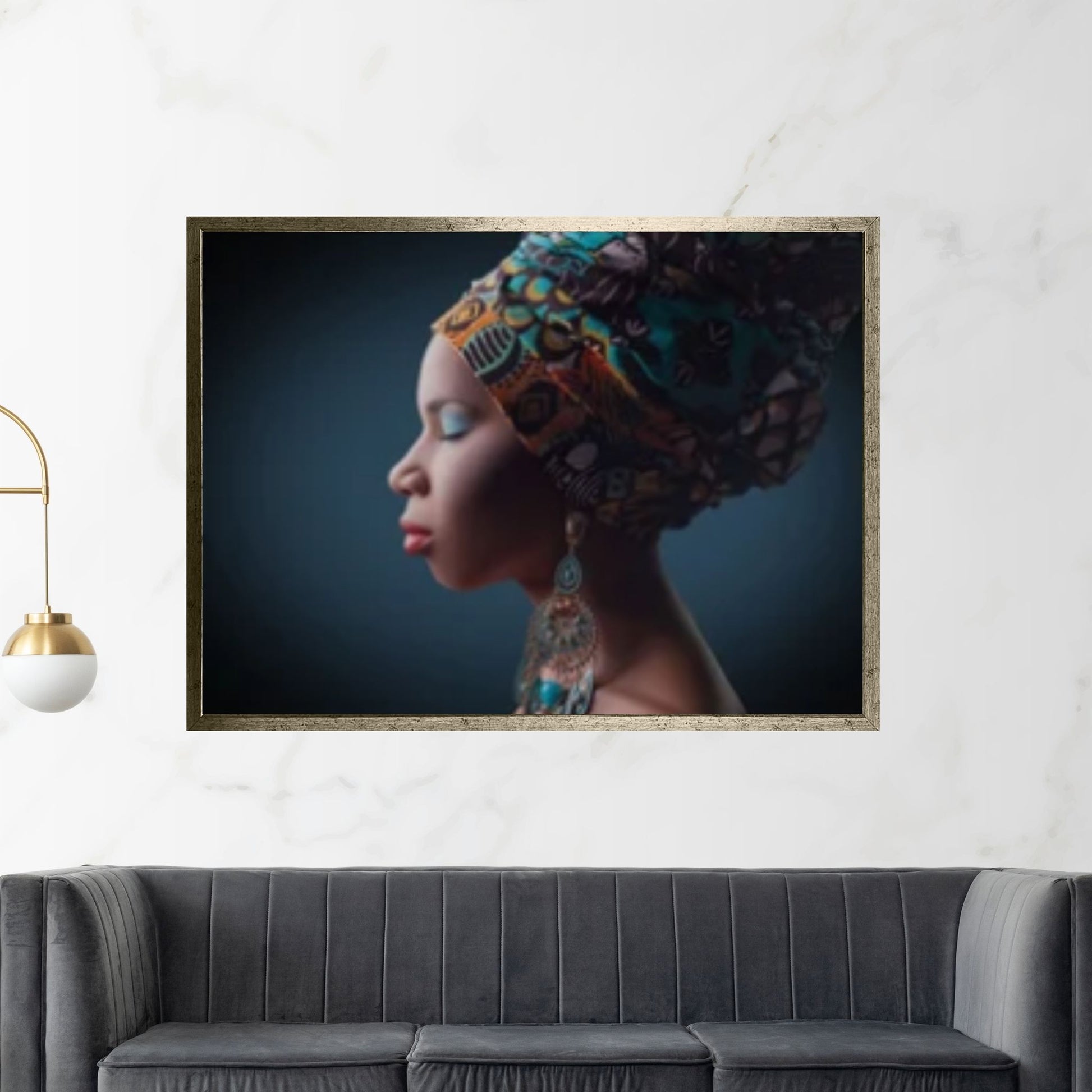 African Art Wall Decor, African Woman Makeup Wall Art, Abstract Canvas Art - Y Canvas