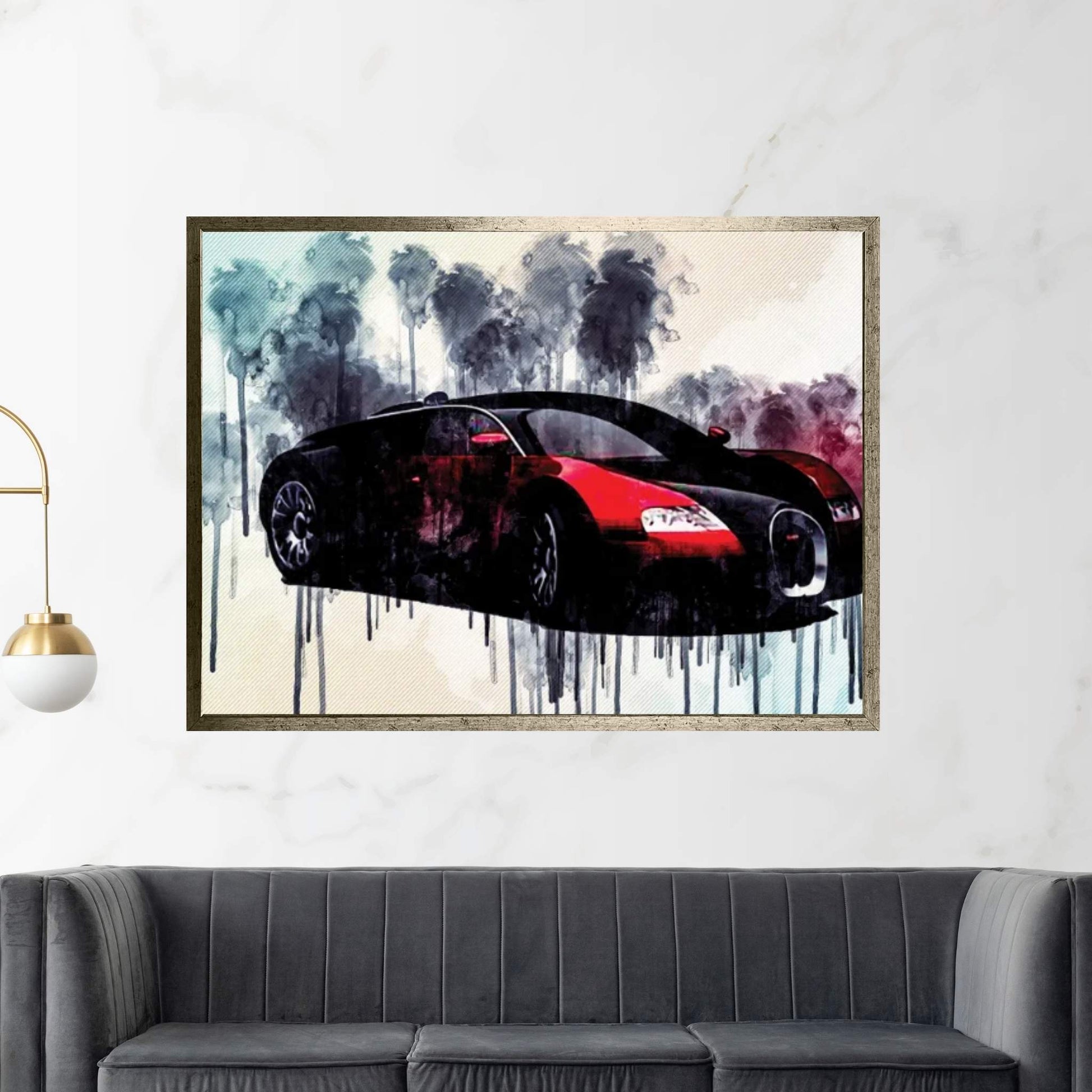 Bugatti Veyron Model Hypercar Sports Car Canvas Wall Art - Y Canvas