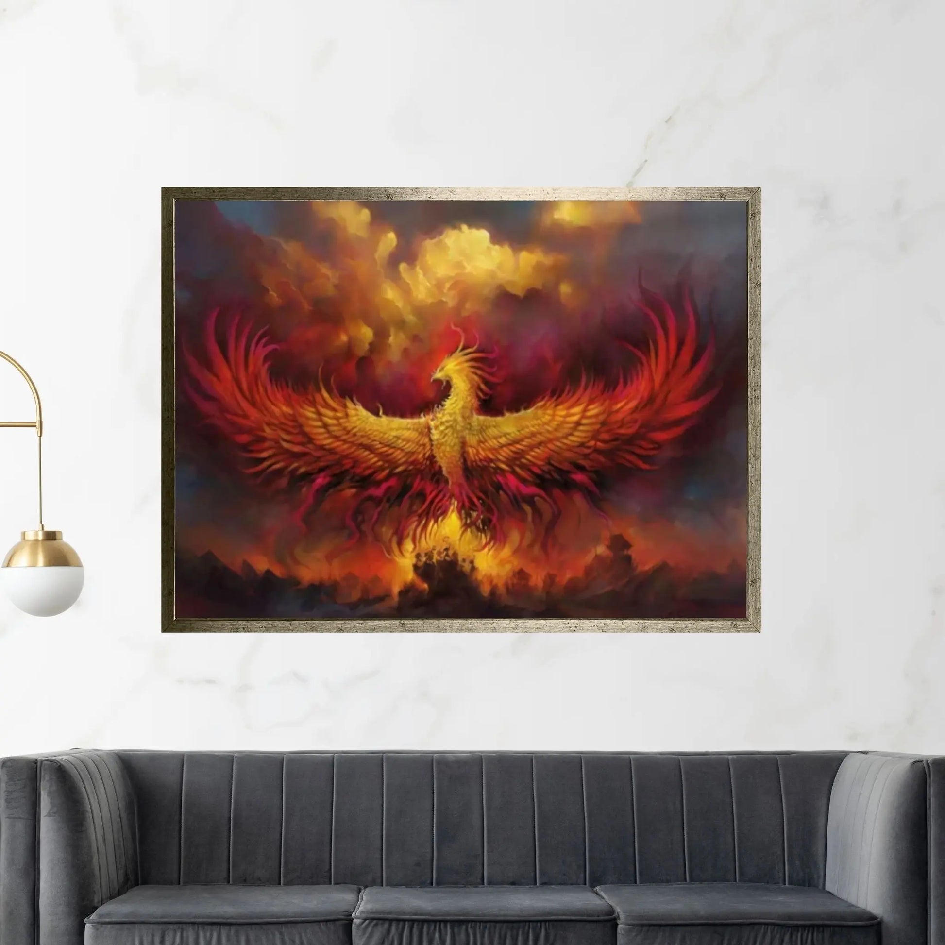 Phoenix Rebirth Canvas, Canvas Wall Art Print Poster Frame Option Canvas Design - Y Canvas