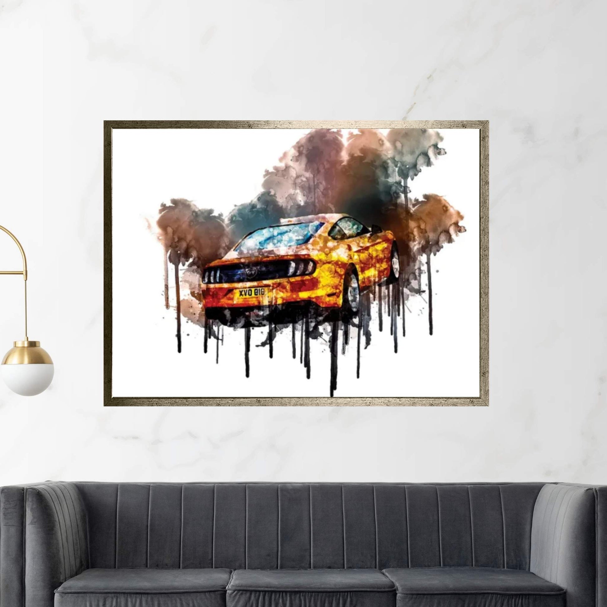 Car 2017 Ford Mustang GT Fastback Canvas Wall Art - Y Canvas