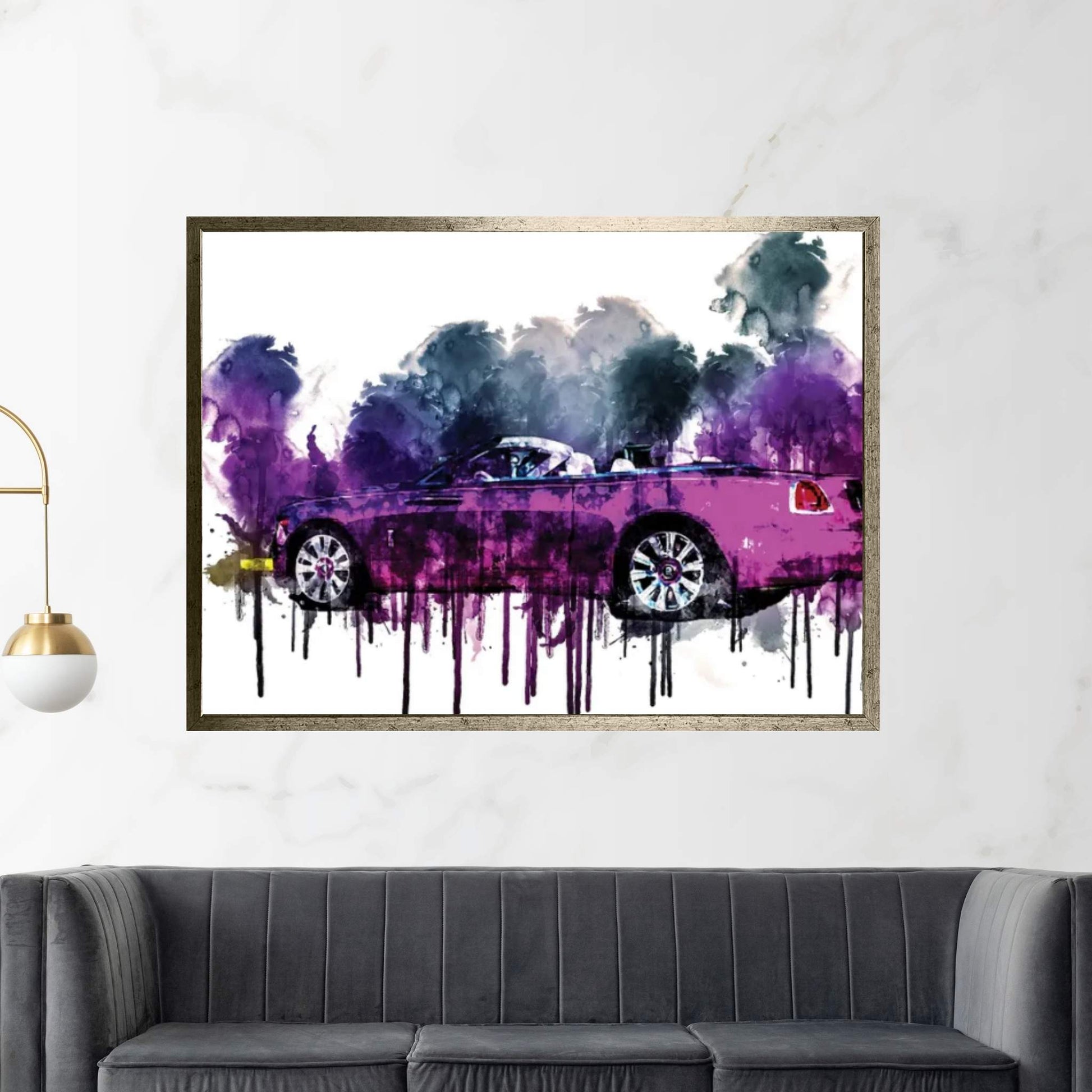 2017 Rolls Royce Dawn In Fuxia Canvas Wall Art - Y Canvas