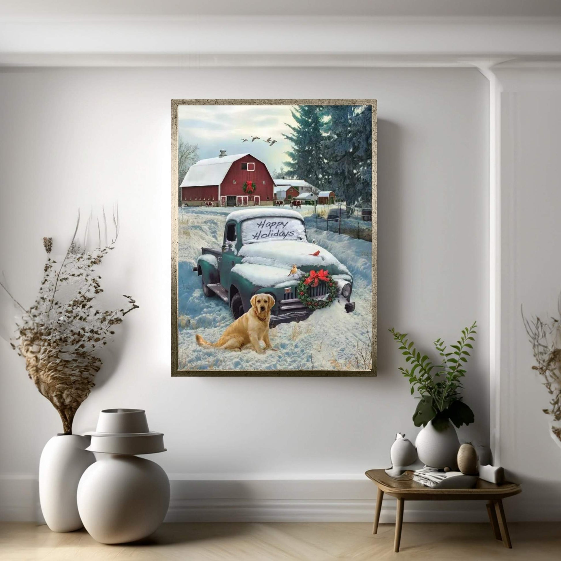 Holiday Truck Canvas Wall Art - Y Canvas