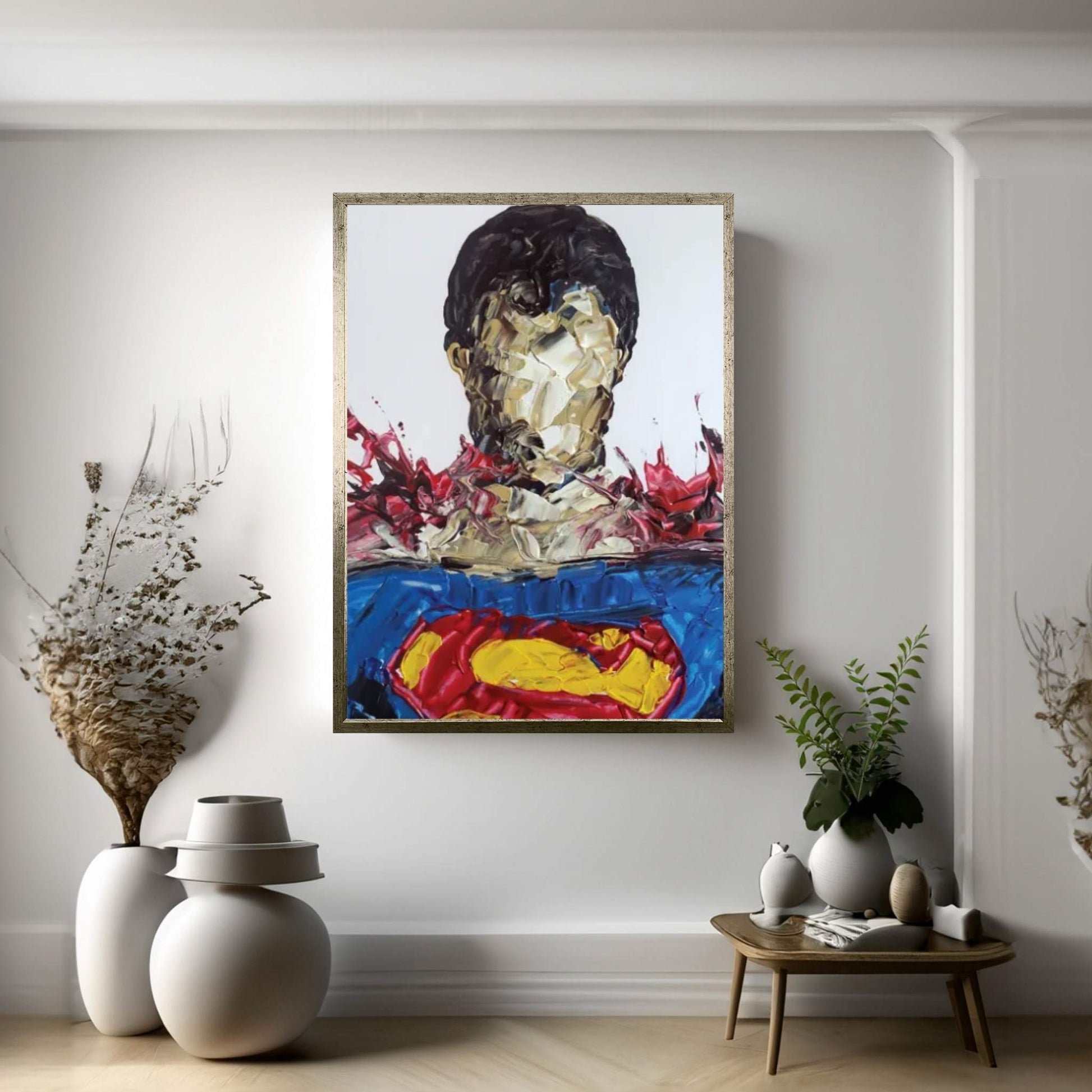 Superman Abstract Canvas Wall Art - Y Canvas