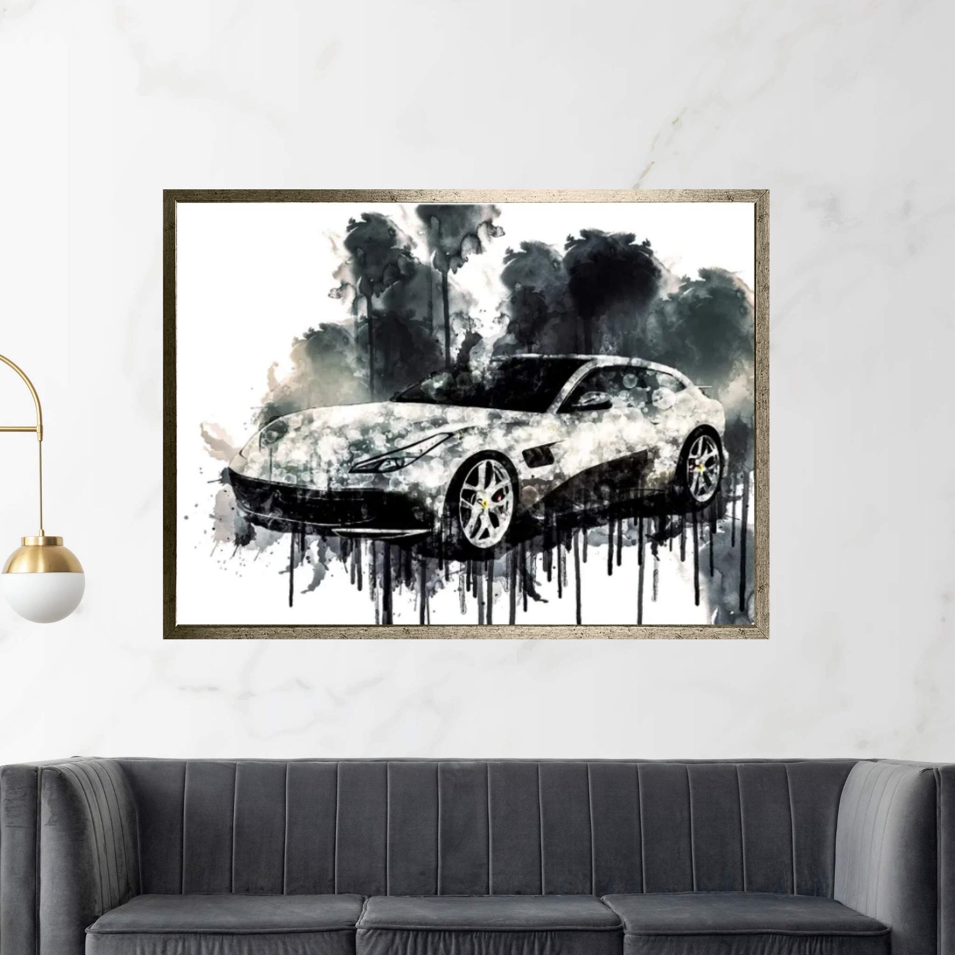 Car 2017 Ferrari GTC4Lusso T Canvas Wall Art - Y Canvas