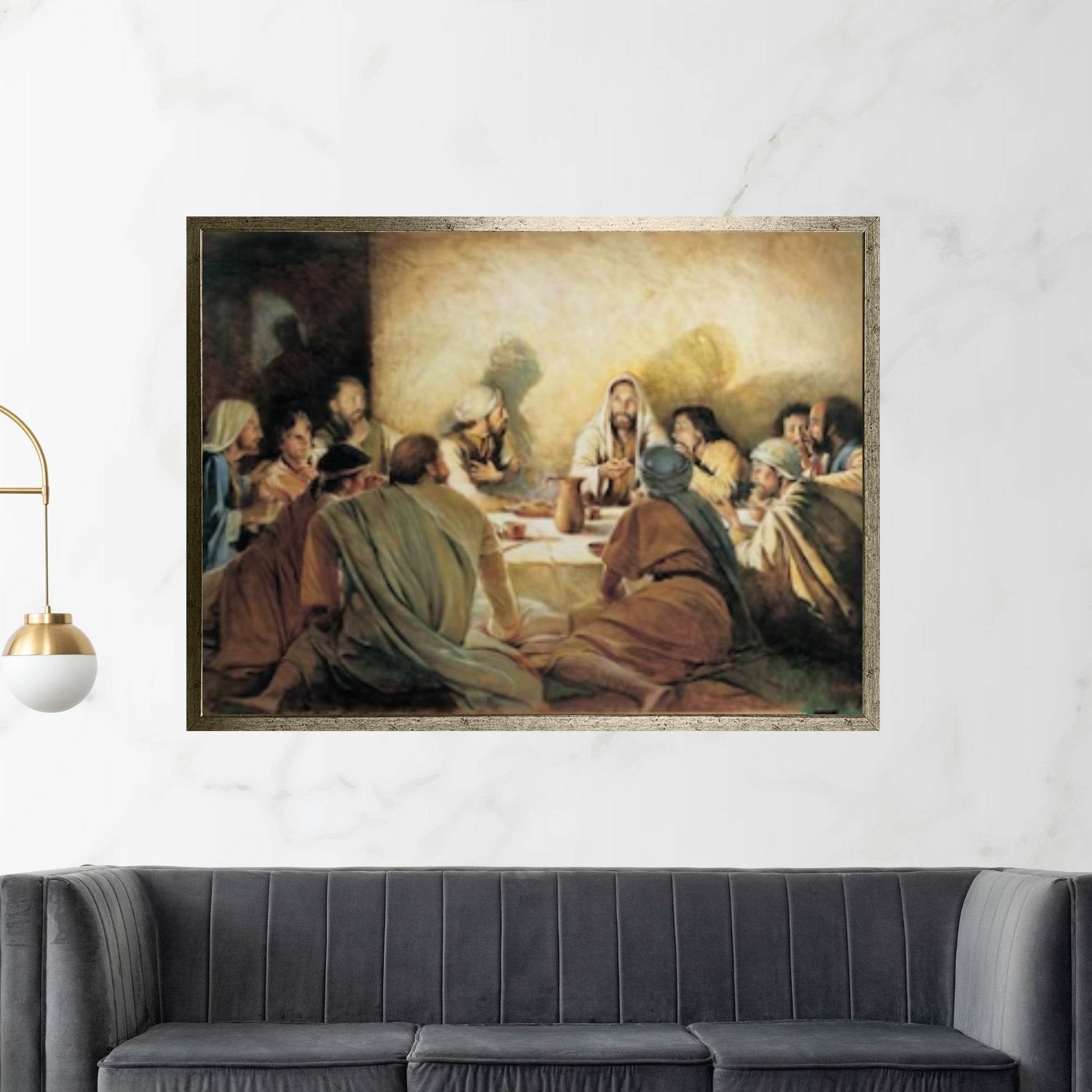 Last Supper Canvas Wall Art, Last Supper Canvas Poster, Set Jesus and Disciples Christian - Y Canvas