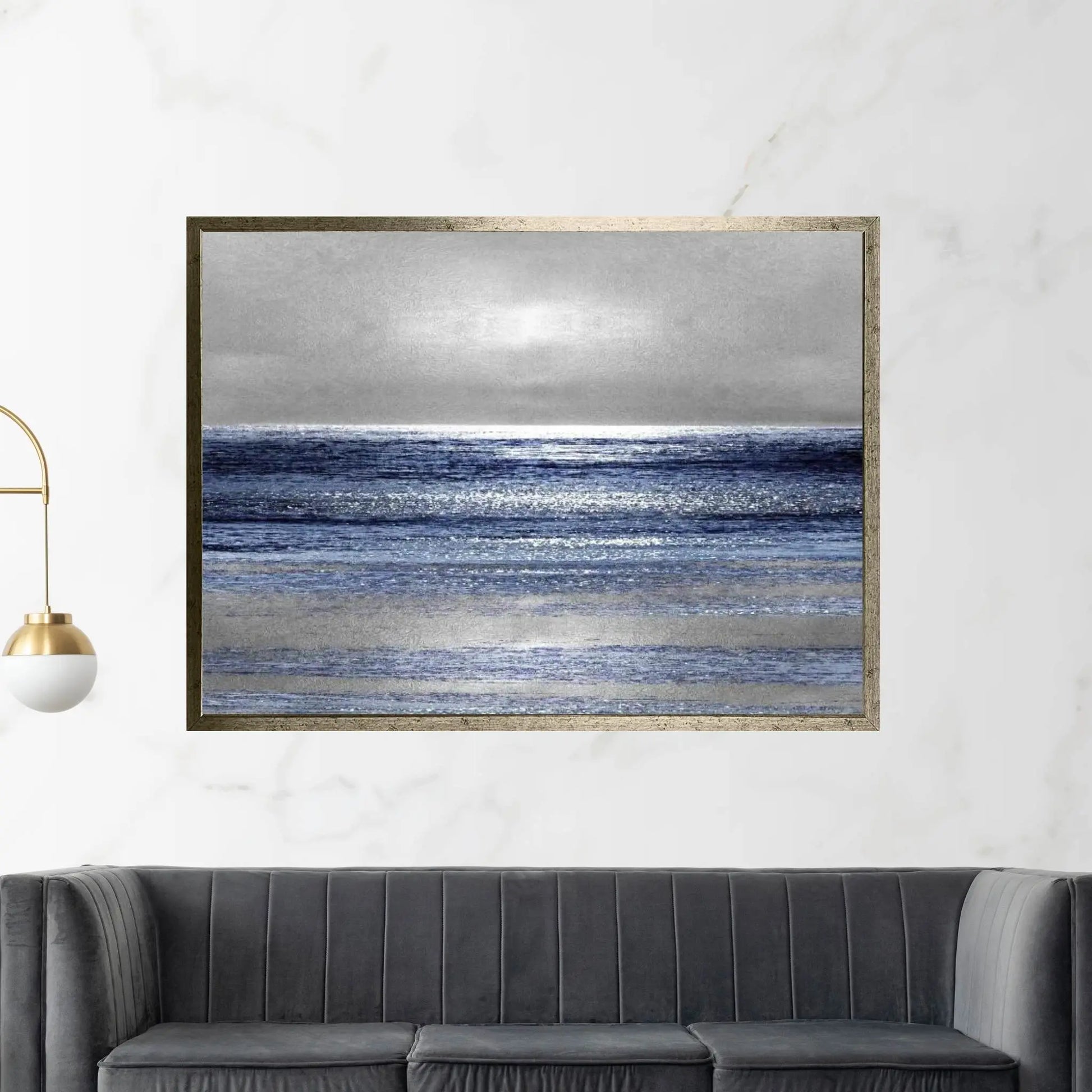 Silver Seascape II Canvas Wall Art - Y Canvas