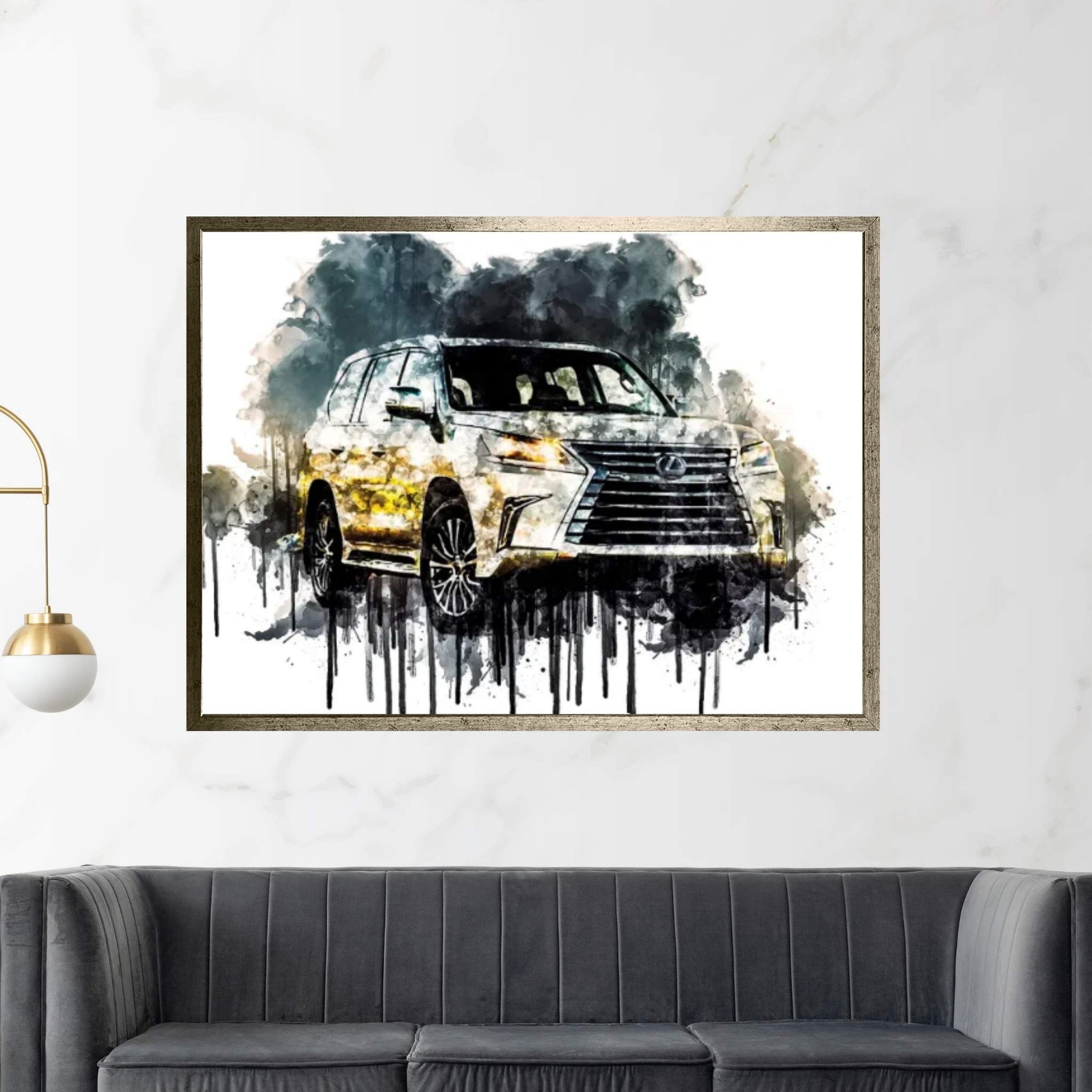 Car 2018 Lexus LX 570 Two Row Canvas Wall Art - Y Canvas