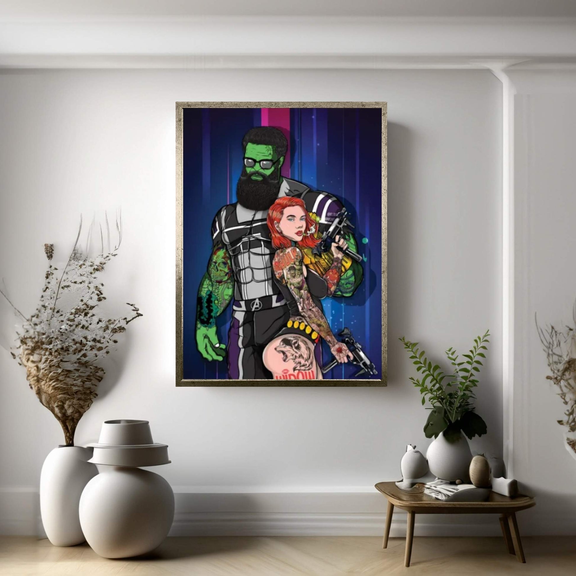 Hulk N Widow Canvas Wall Art - Y Canvas