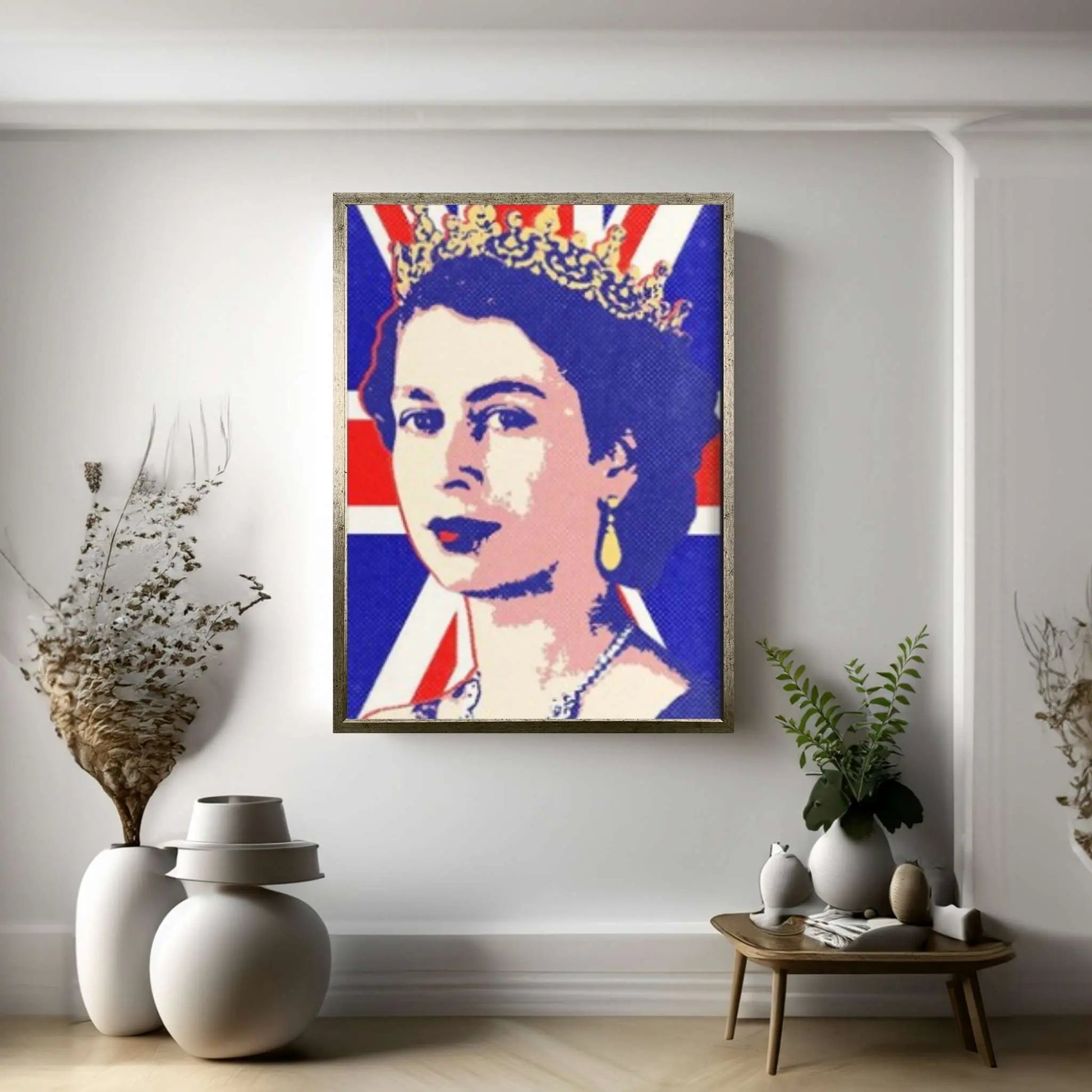 England Queen Canvas Painting Pop Art Posters and Prints Pictures for Living Room Home Decor - Y Canvas