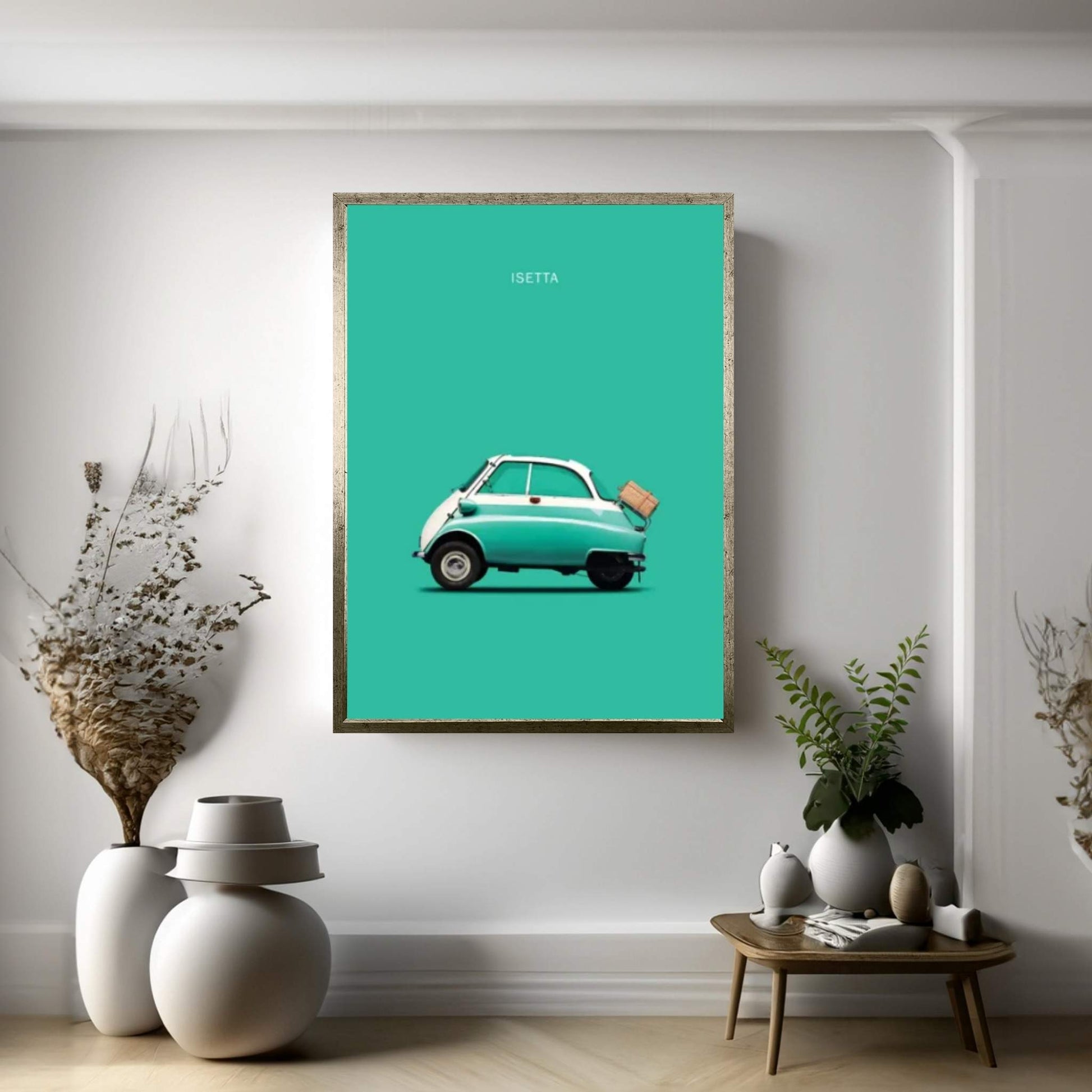 BMW Isetta 300 (Teal) Canvas Wall Art - Y Canvas