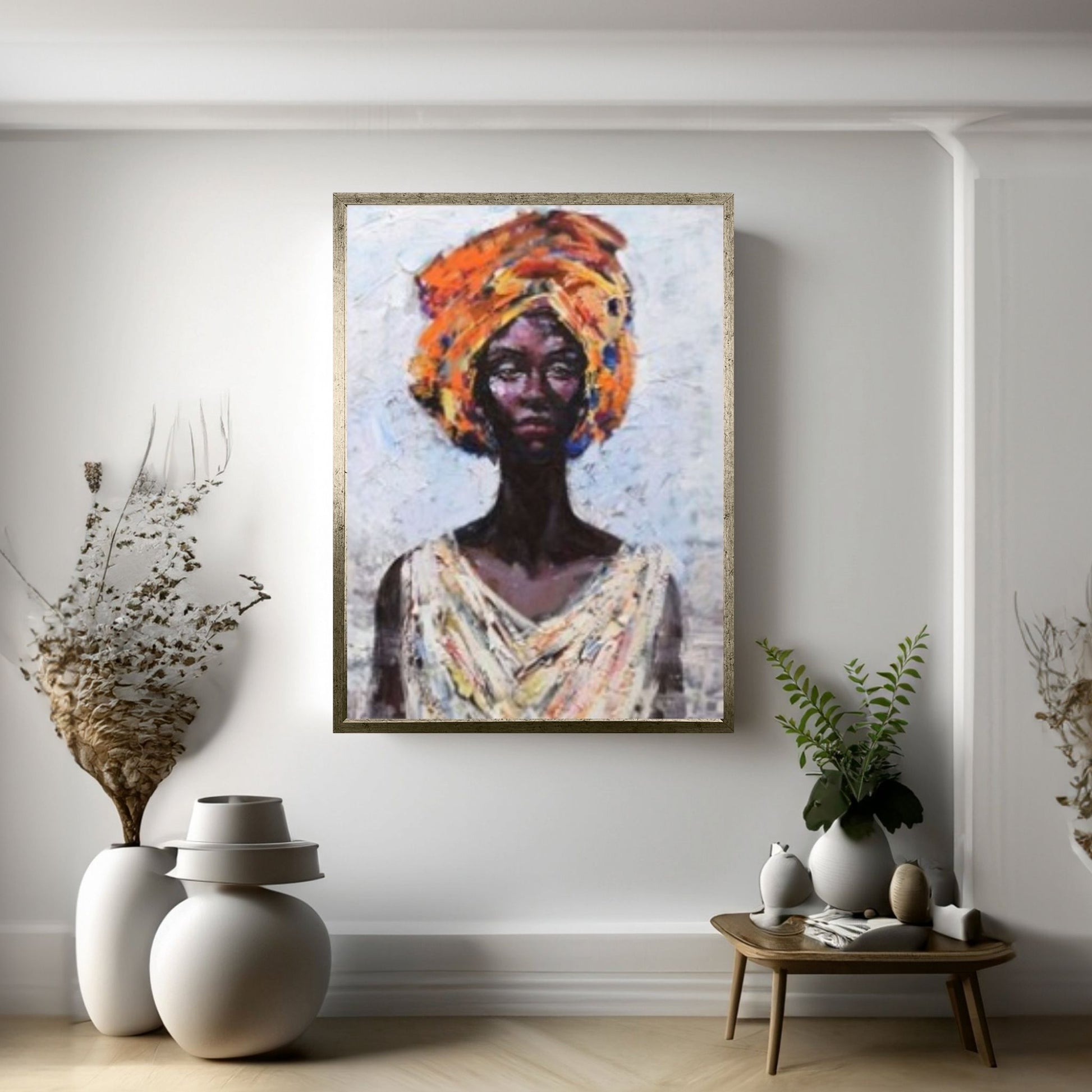 Black Woman Portrait, Afro Art, Colorful Wall Art, African Woman Makeup Wall Art - Y Canvas