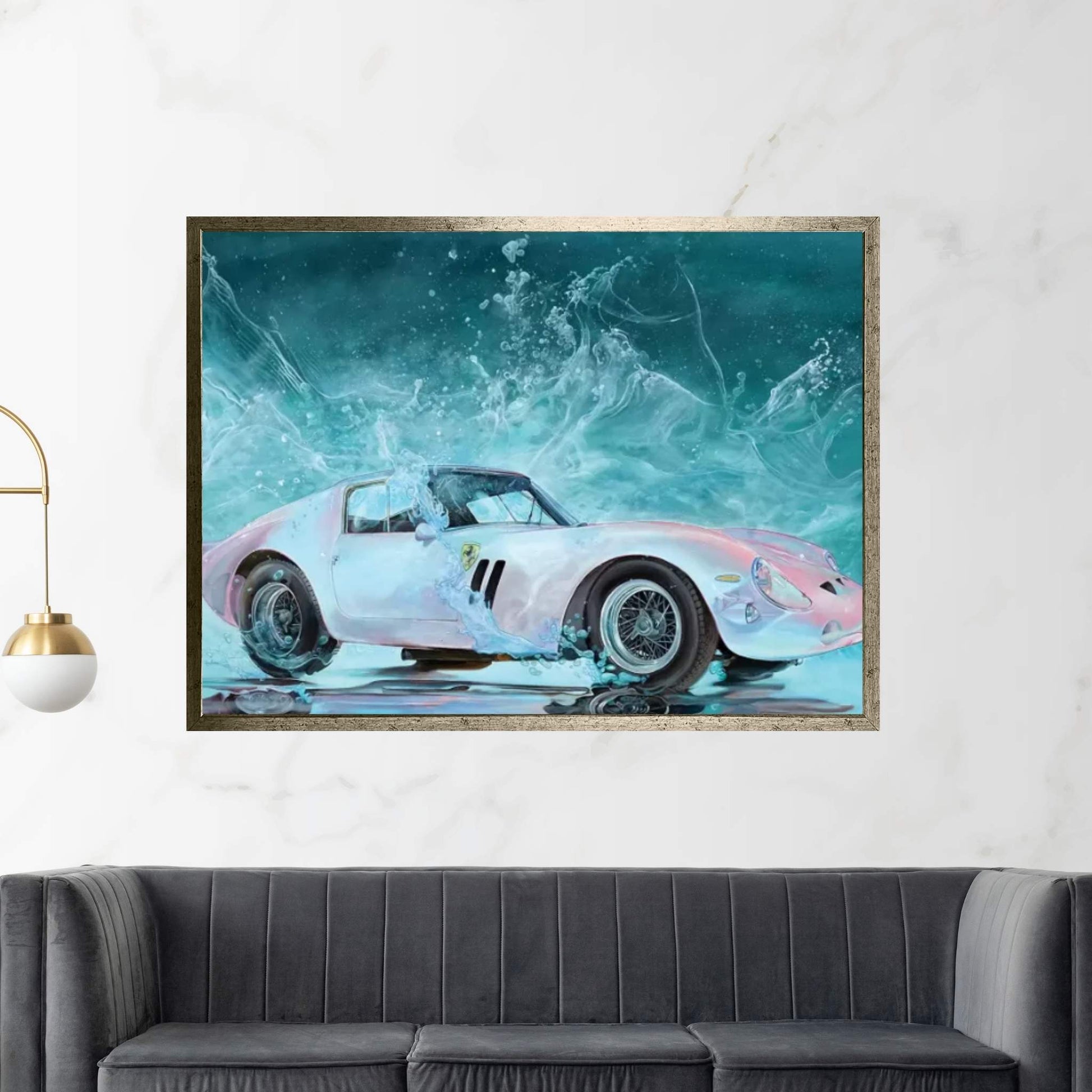 Pink Ferrari Canvas Wall Art - Y Canvas