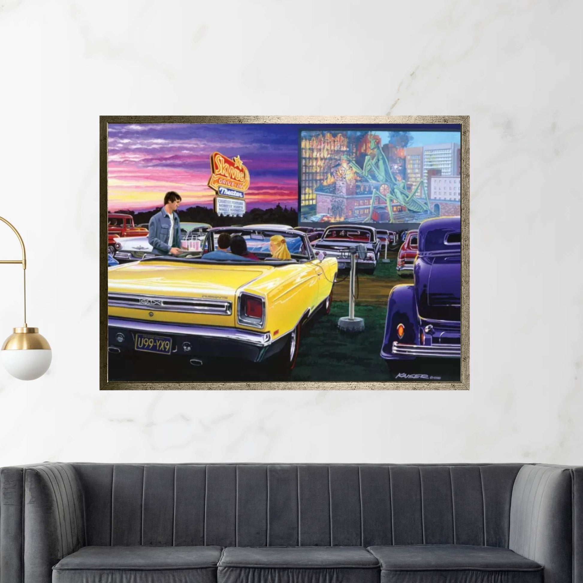 Sky View Drive-In Canvas Wall Art - Y Canvas