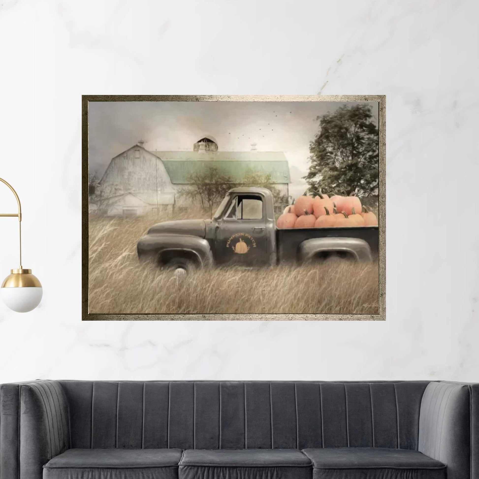 Happy Harvest Truck Canvas Wall Art - Y Canvas