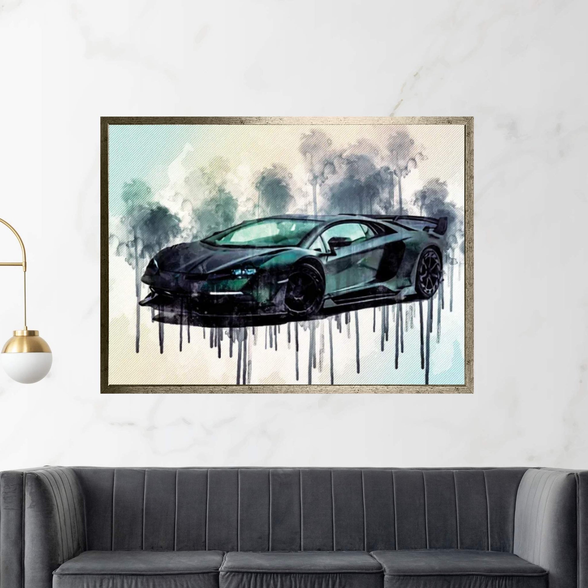 Mansory Cabrera Lamborghini Svj 2020 Hypercar Front View Exterior Tuning Aventador New Green Matte Italian Supercars Canvas Wall Art - Y Canvas