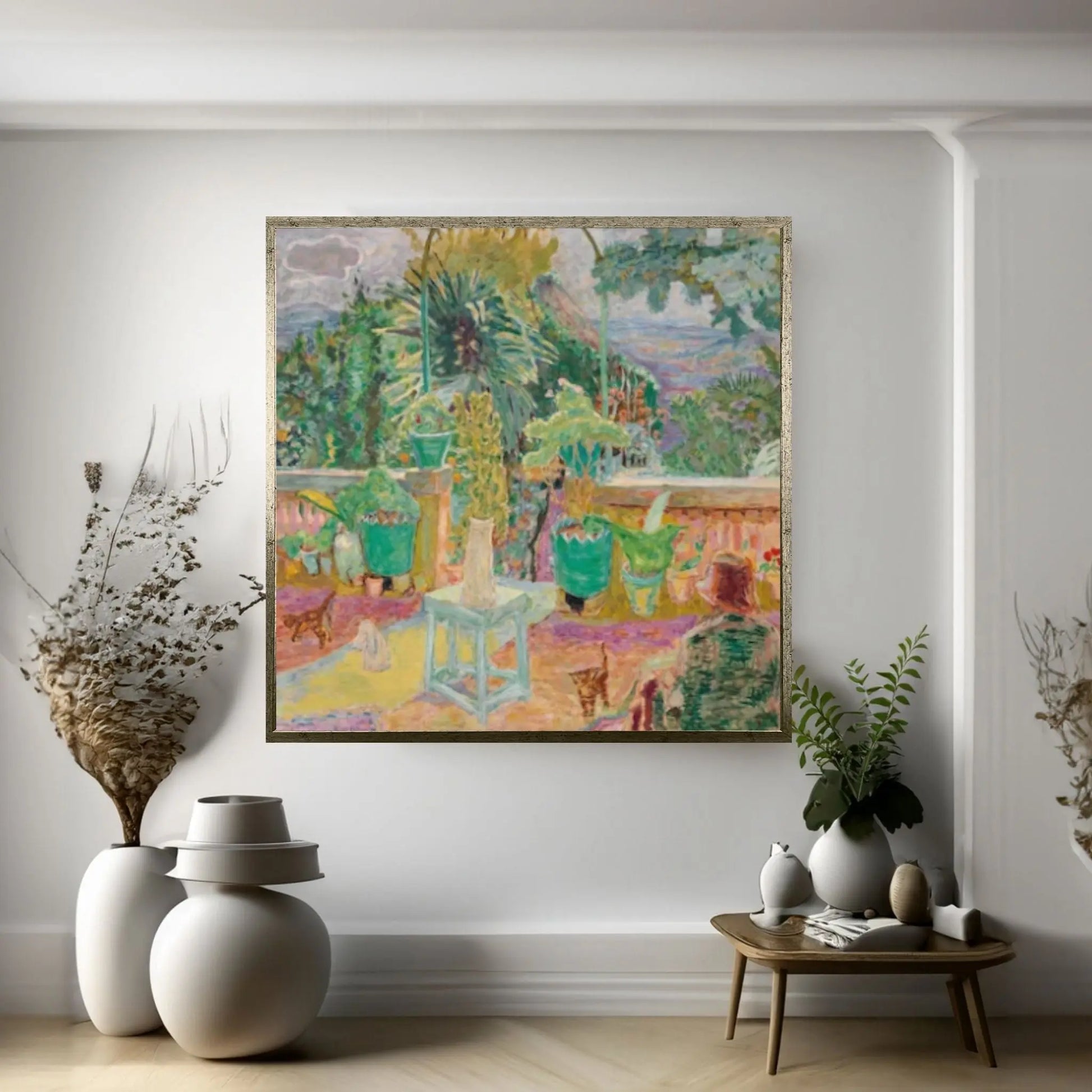 Pierre Bonnard Fine Art Print, A Terrace in Grasse Canvas Art Decor Wall Decor - Y Canvas