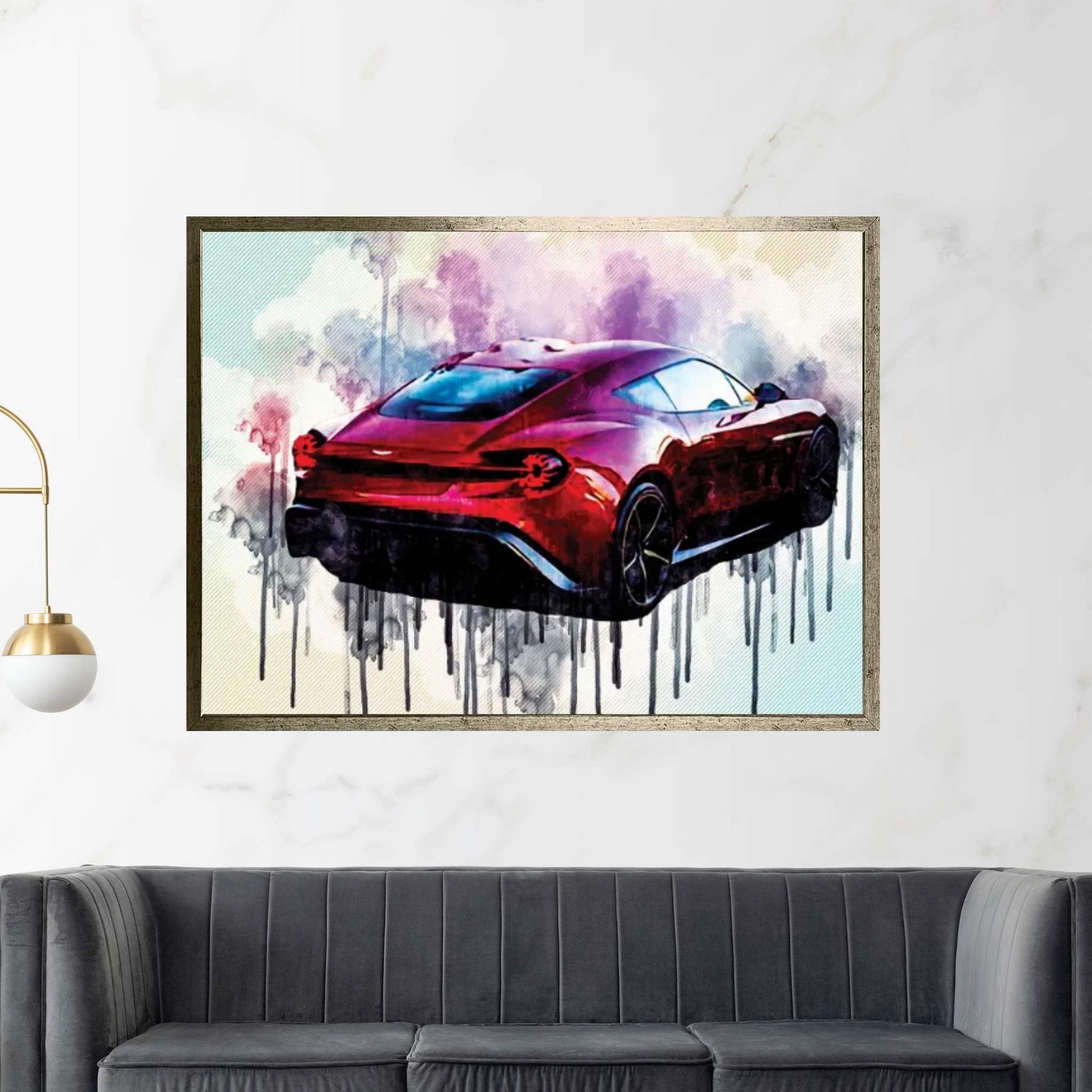 Aston Martin Vanquish Zagato Brake Rear View Red Hypercar Canvas Wall Art - Y Canvas