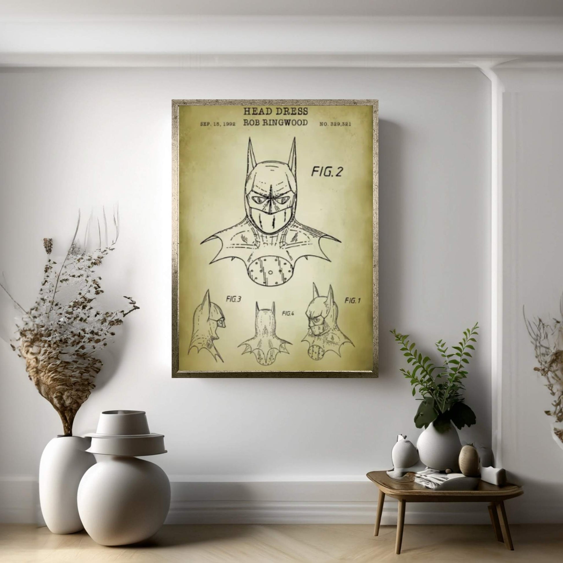 Batman Cowl Canvas Wall Art - Y Canvas