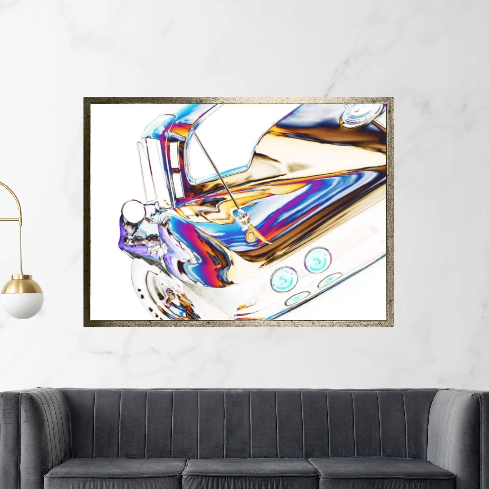 1964 Corvette Stingray, Abstracted Canvas Wall Art - Y Canvas