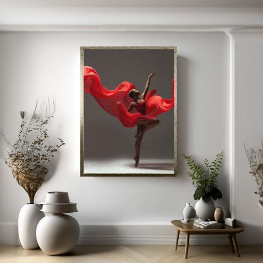 African American Woman Dancer, Black Ballerina Art Print, Wall Art on Canvas Ballerina - Y Canvas