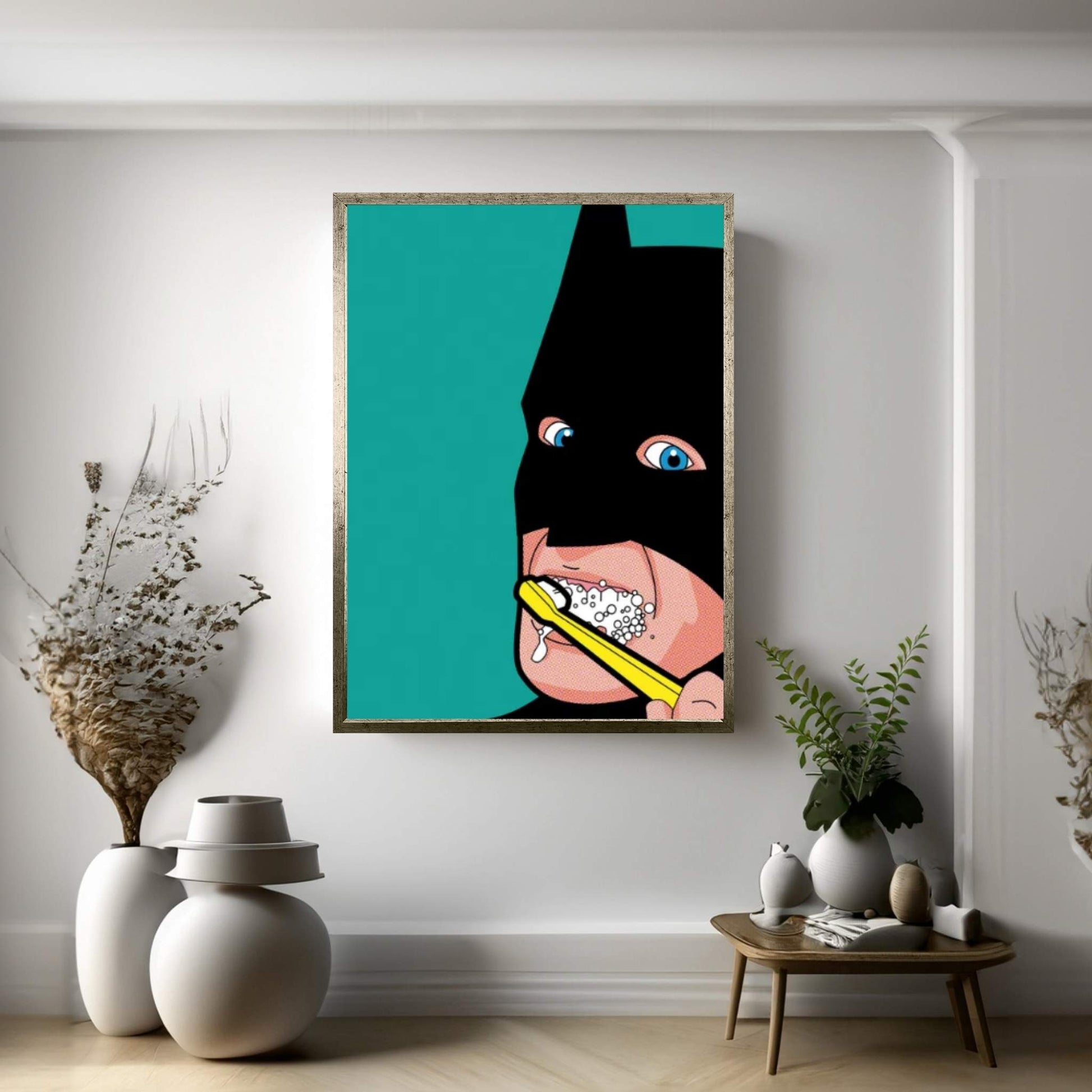 Bat-Brush Canvas Wall Art - Y Canvas