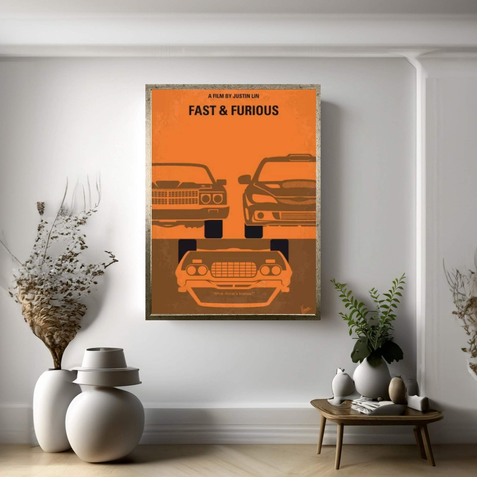 Fast And Furious Minimal Movie Poster Canvas Wall Art - Y Canvas