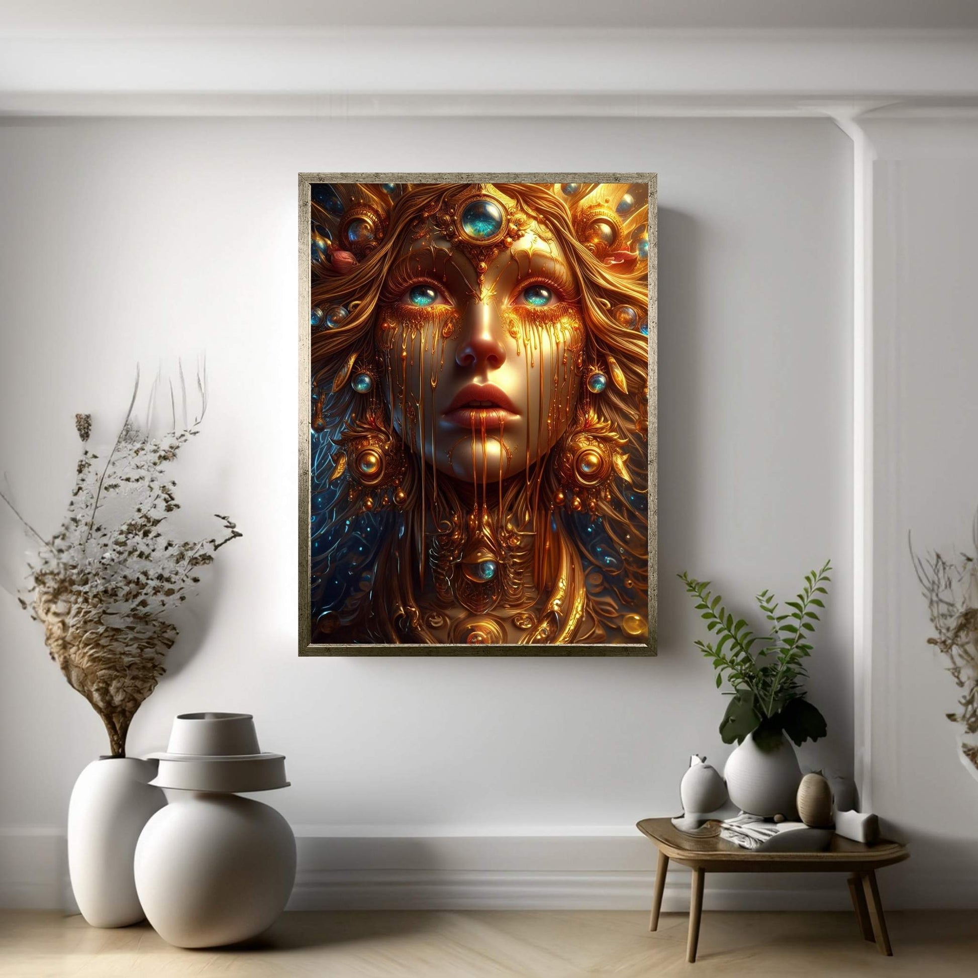 The Golden Tears Gustav Klimt Modern Abstract Reproduction Canvas Wall Art - Y Canvas