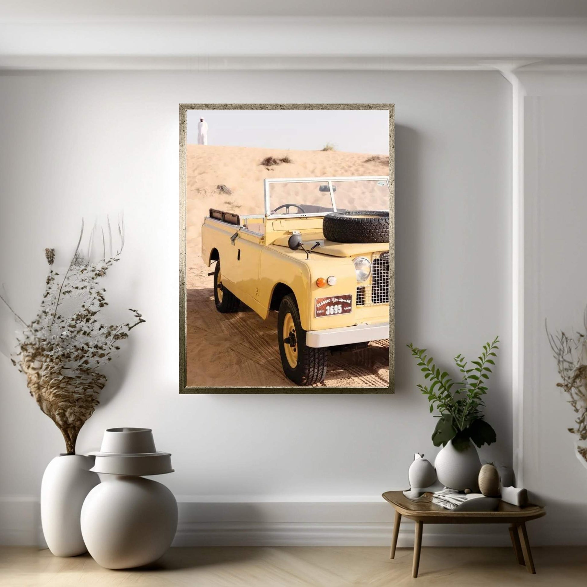 Dubai UAE - Land Rover Vintage Canvas Wall Art - Y Canvas