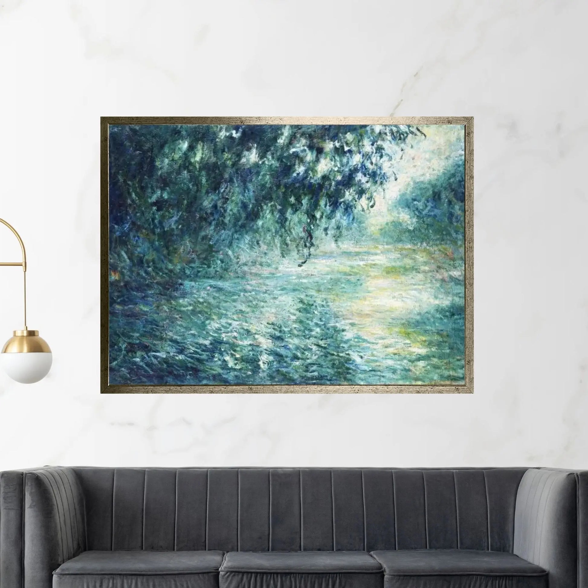 Morning on the Seine, near Giverny Canvas Wall Art - Y Canvas