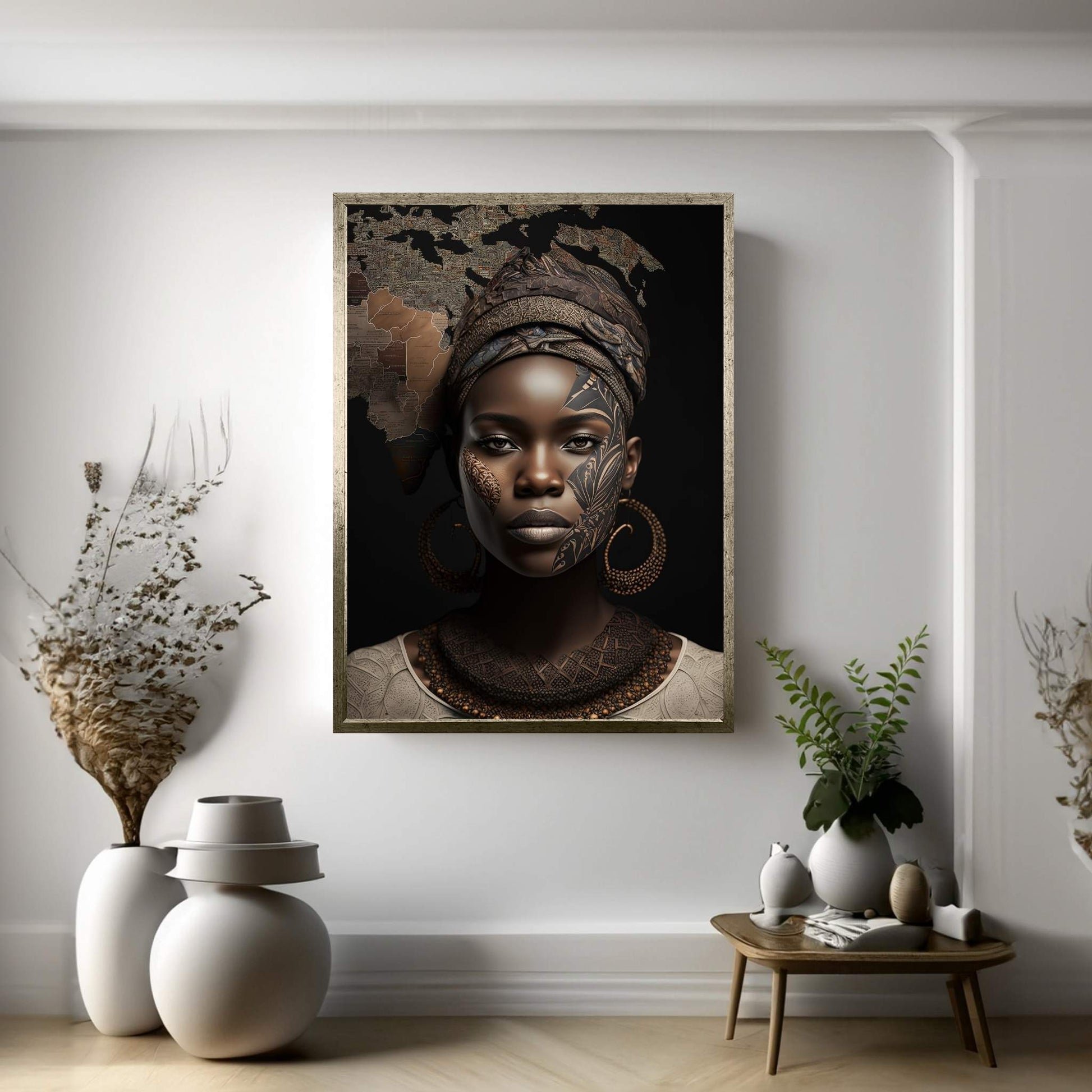 African Black Woman Canvas Wall Art Home Decor - Y Canvas