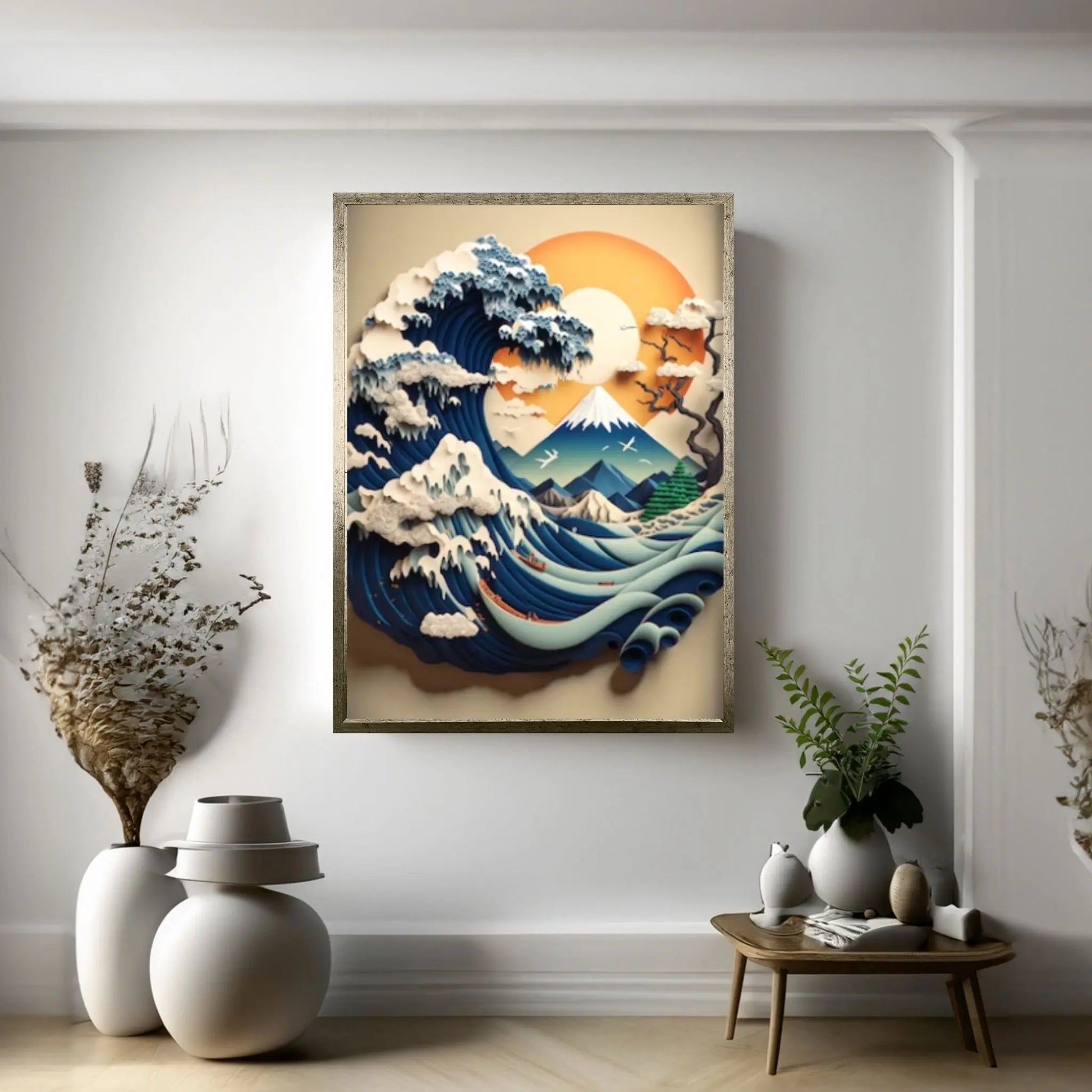 The Great Wave off Kanagawa print on canvas wall art Katsushika Large The Great Wave - Y Canvas