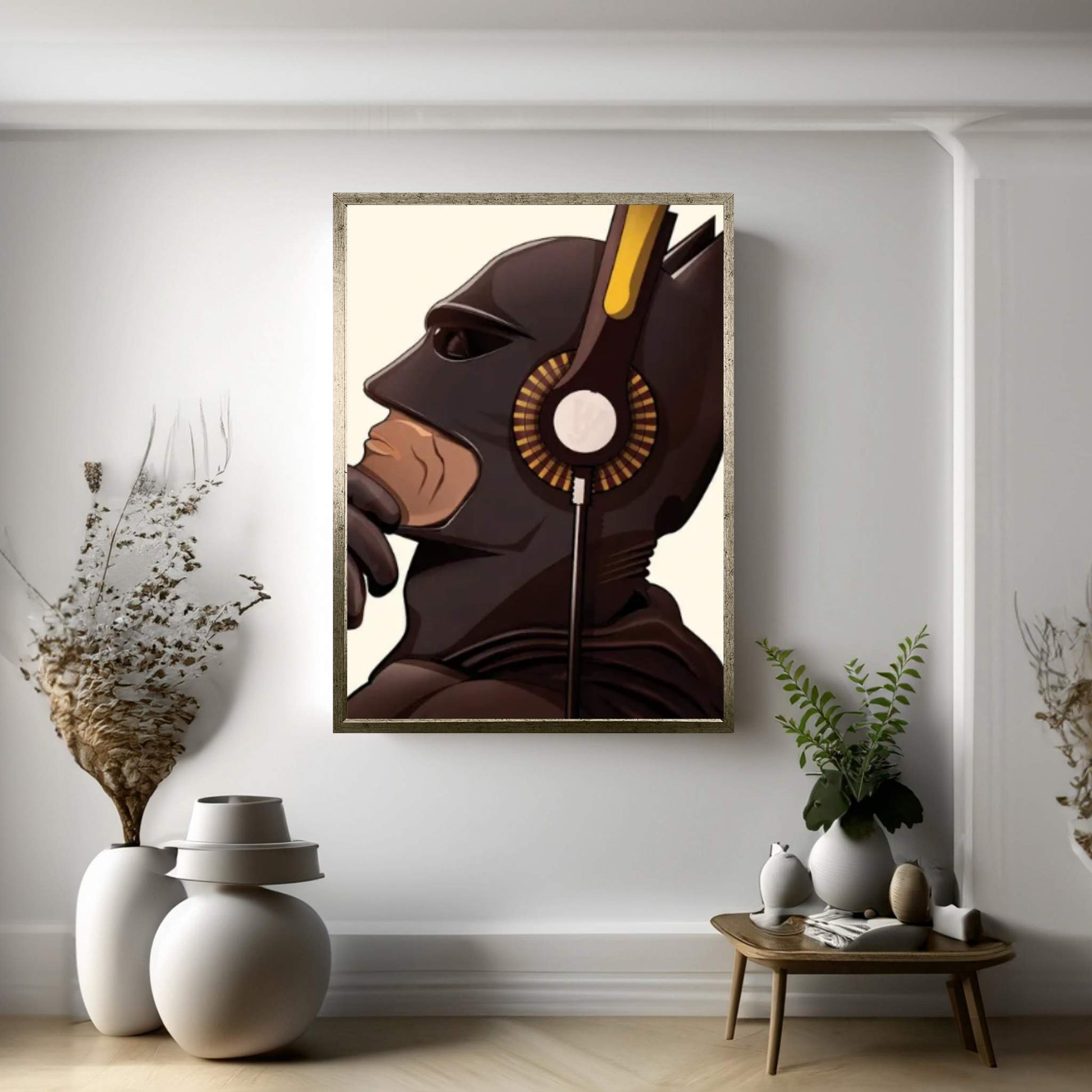 Bat Headphones Canvas Wall Art - Y Canvas