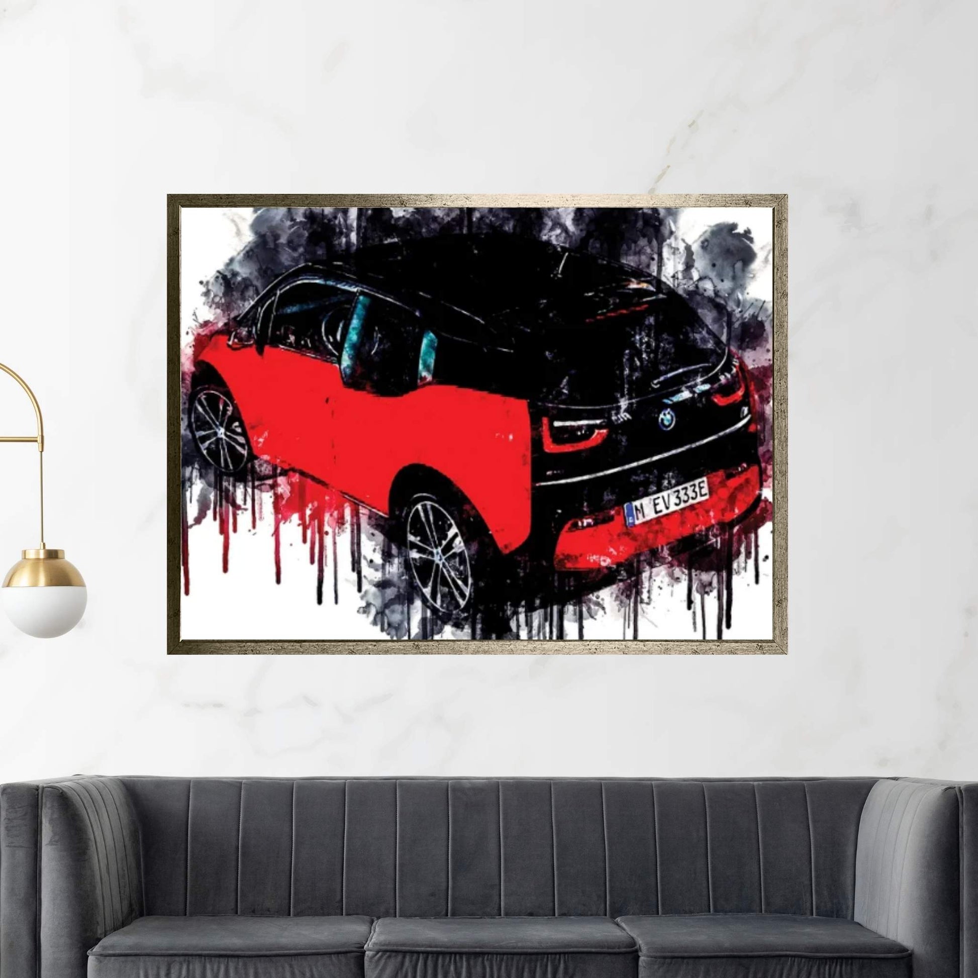 2018 BMW i3s Rear Vehicle CCCXCVII Canvas Wall Art - Y Canvas