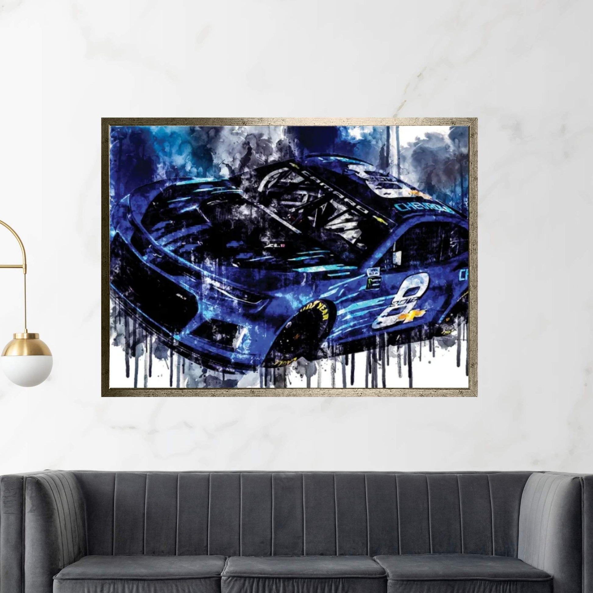 2018 Chevrolet Camaro ZL1 Nascar Race Car Canvas Wall Art - Y Canvas