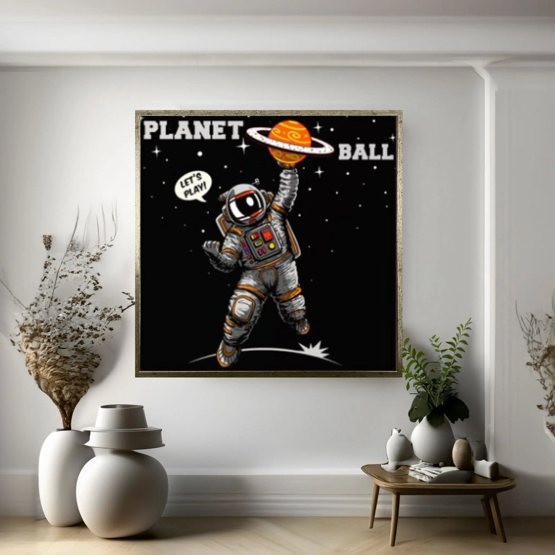 Basketball Astronaut Canvas Wall Art, Basketball Wall Art,Basketball Coach Gift, Sports Gift for Dad, Basketball Player Gift - Y Canvas