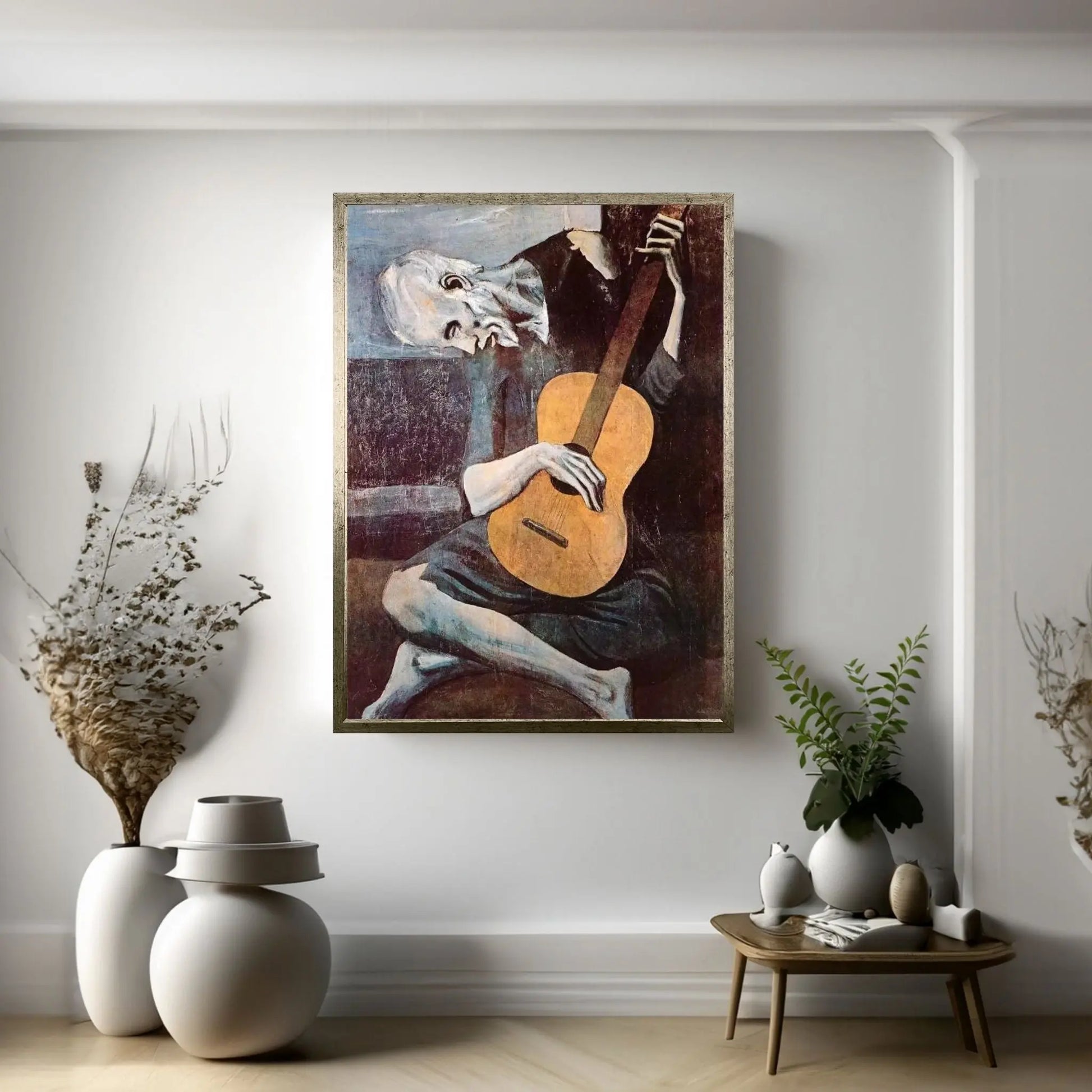 The Old Guitarist Canvas Wall Art - Y Canvas