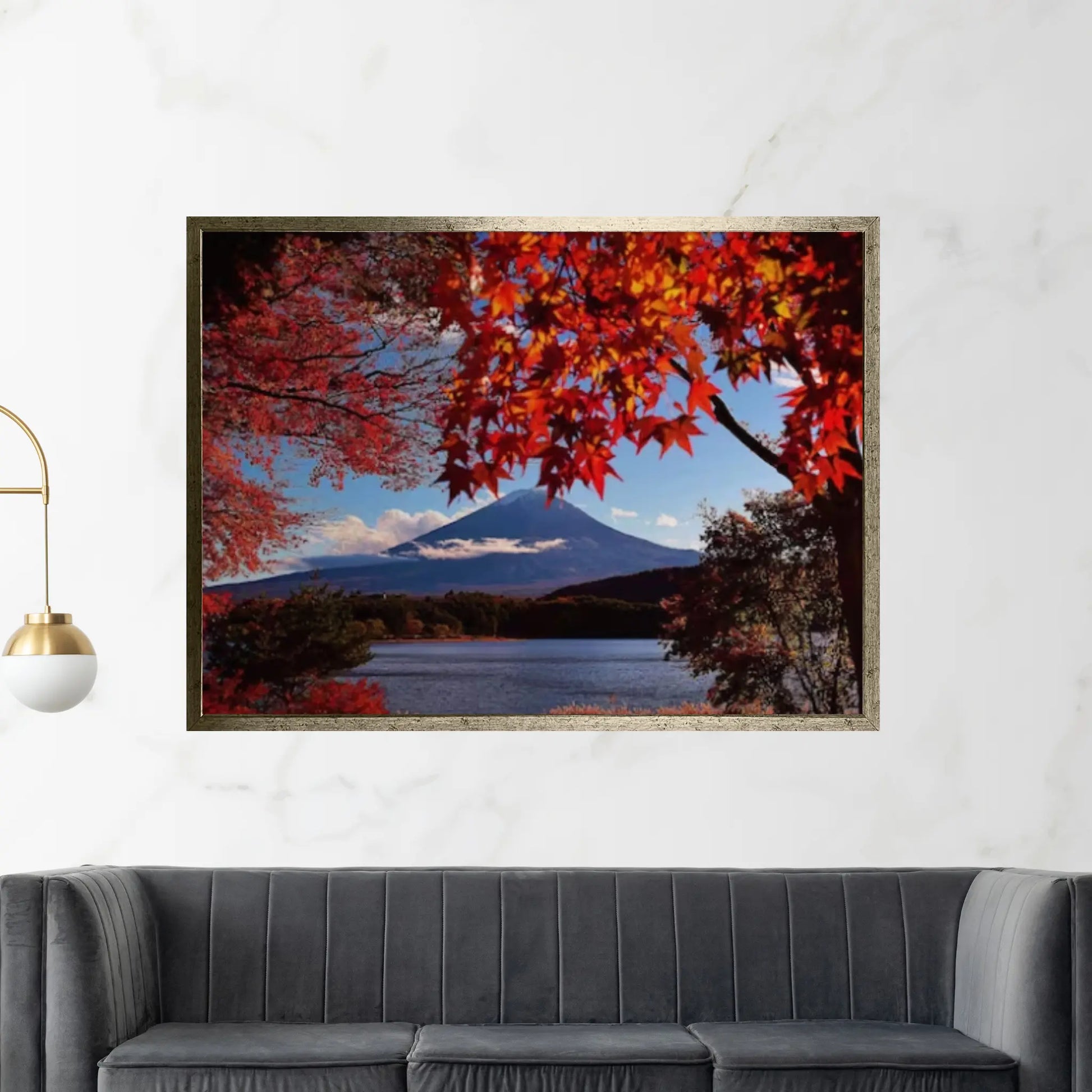 Fuji Kawaguchiko Autumn Leaves Canvas Wall Art Printing Wall Art print Canvas Wall Art Poster - Y Canvas