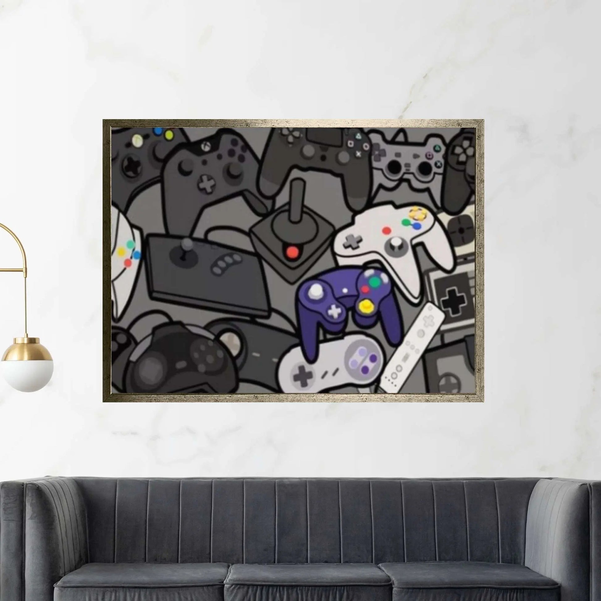 Game Room Wall Art Canvas Game Controllers Art Canvas Print Poster - Y Canvas