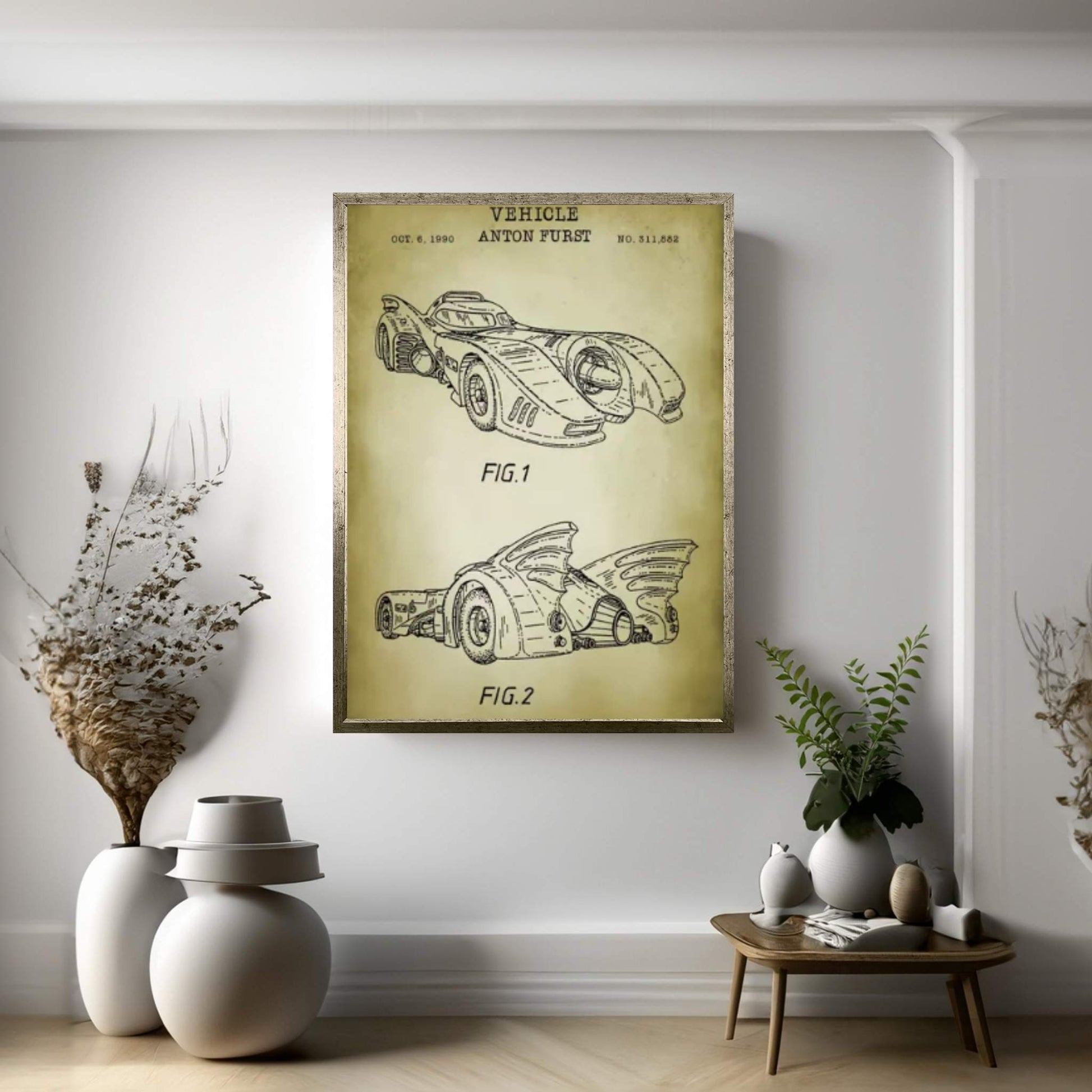 Batmobile Canvas Wall Art - Y Canvas