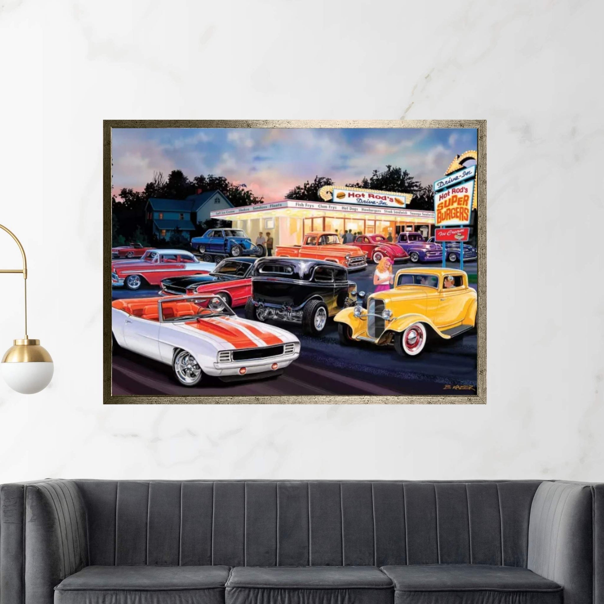 Hot Rod Drive-In I Canvas Wall Art - Y Canvas