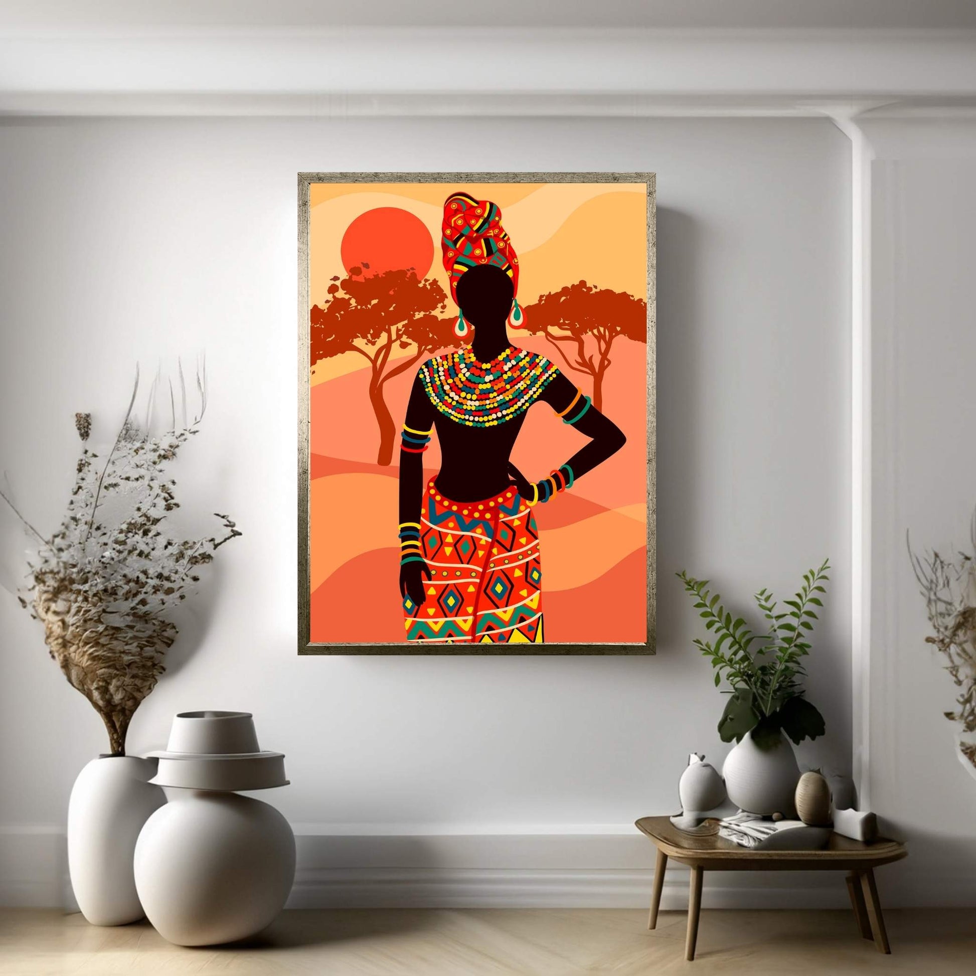 African Black Woman Canvas Wall Art Home Decor - Y Canvas