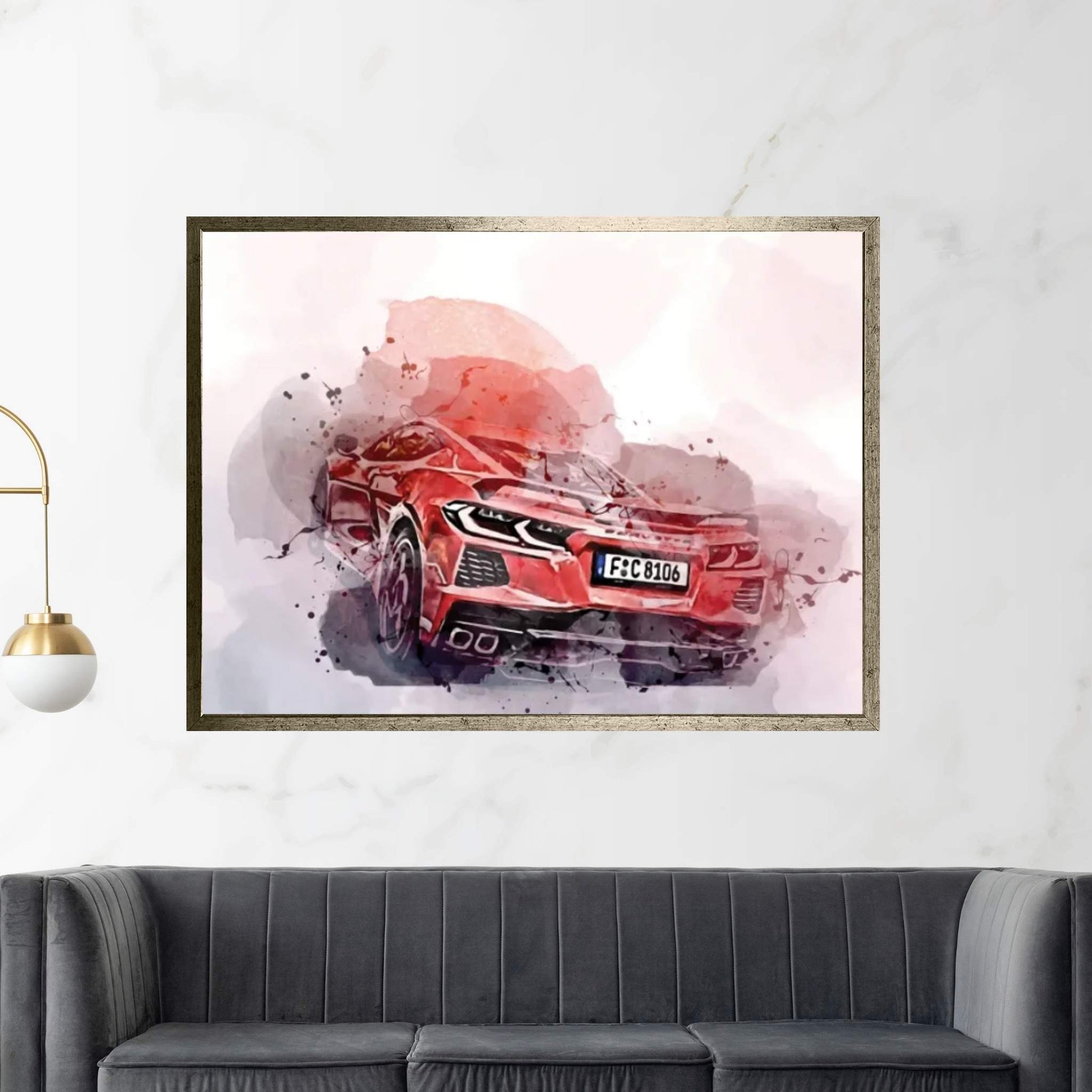 2021 Chevrolet Corvette Stingray Exterior Canvas Wall Art - Y Canvas