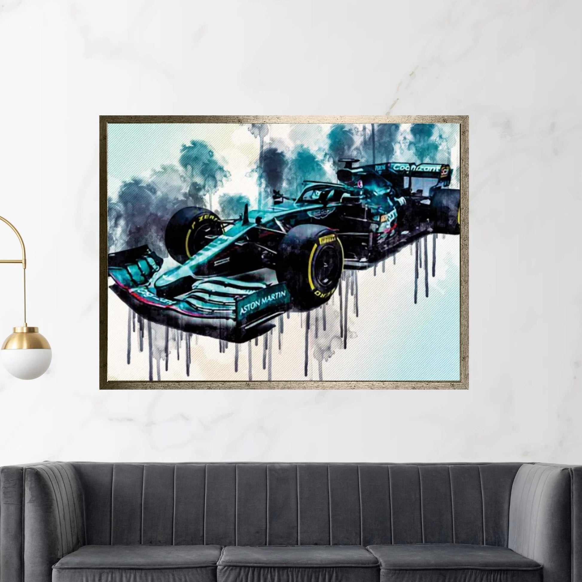 Formula 1 2021 Aston Martin Amr21 Front View Exterior F1 2021 Race Cars Canvas Wall Art - Y Canvas