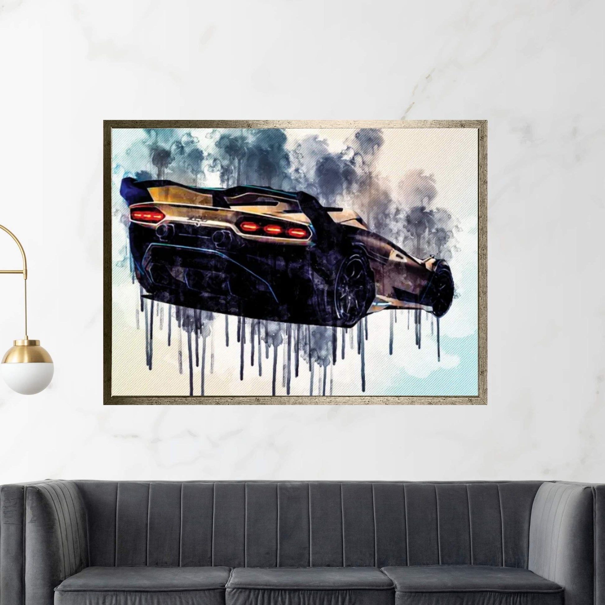 Lamborghini Sc20 2020 Rear View Hypercar New Sc20 Racing Cars Canvas Wall Art - Y Canvas